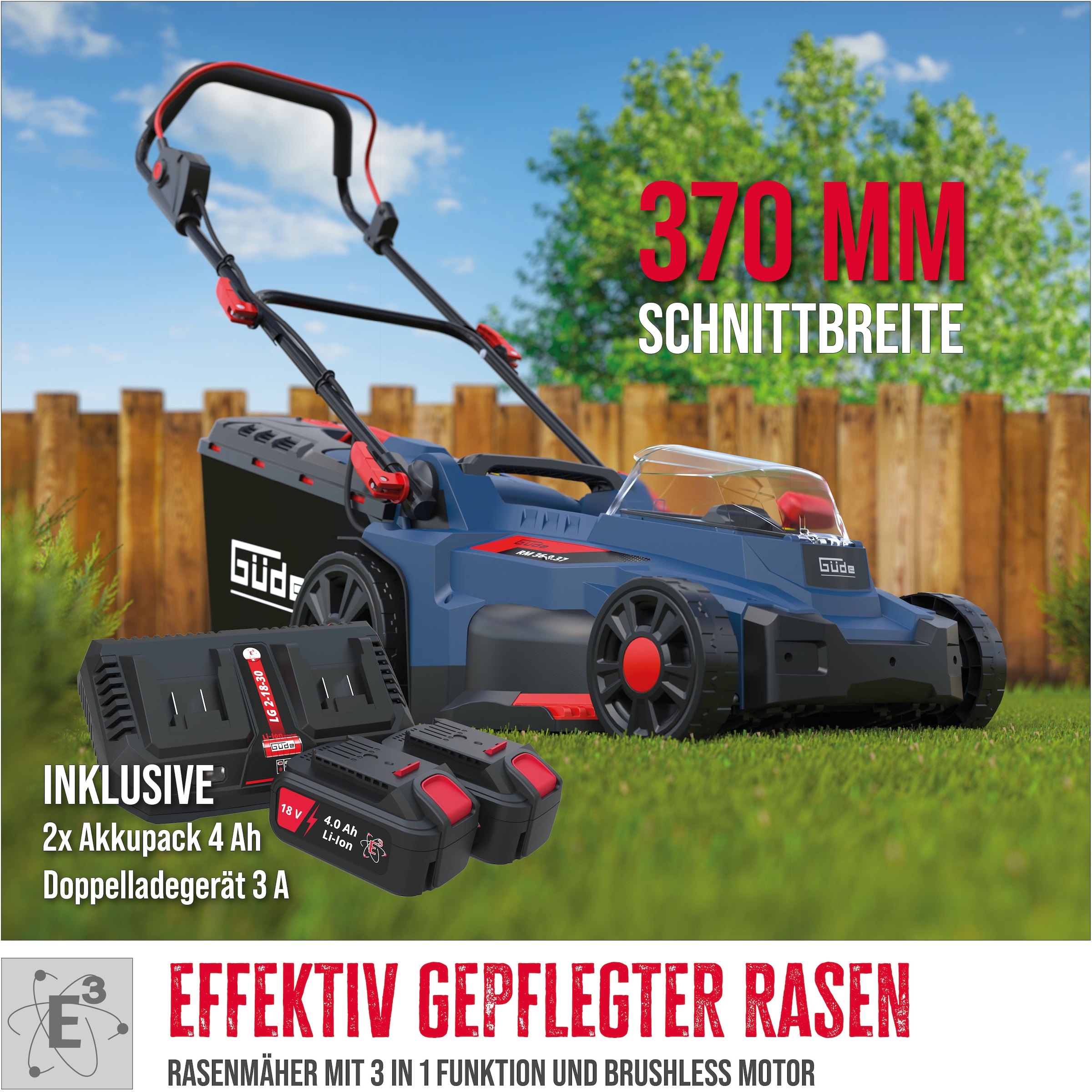 Güde Akkurasenmäher "RM 36-402-30.37", 3 Funktionen: Mähen, Sammeln und Mul günstig online kaufen