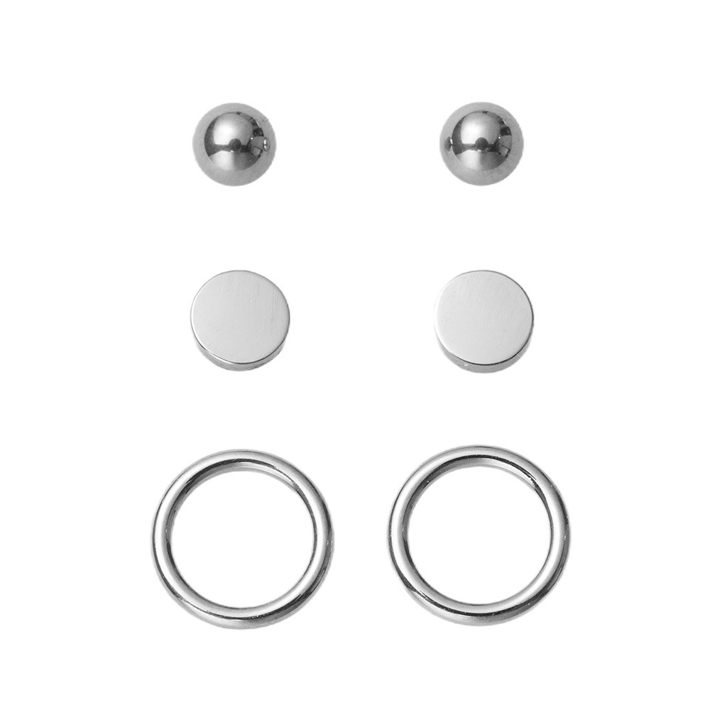 FIRETTI Multipack Stainless Steel Earrings Silver 2