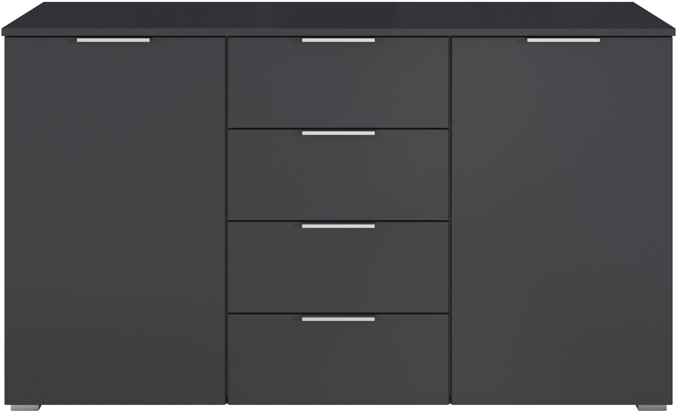 rauch Kombikommode »Sideboard Schubladenkommode AGORDO mit Dekor- oder Hochglanzfront«, (in zwei Griff-Farben, Breite 120 cm inkl. Soft-Close-Funktion), vier große Schubladen, mit insgesamt 4 Einlegeböden MADE IN GERMANY