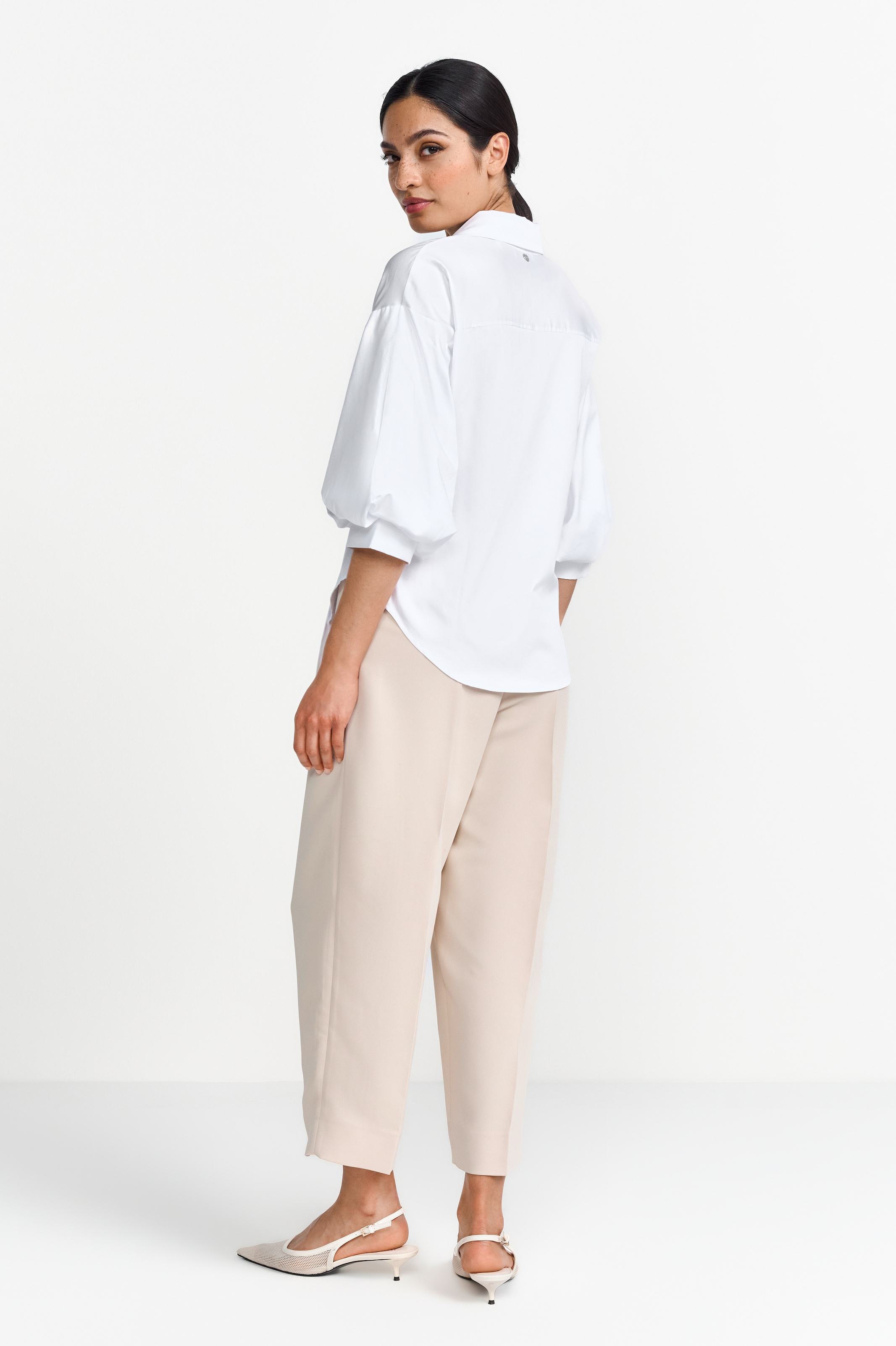 RICHROYAL Klassische Bluse, Mit überschnittener Schulter und Button-Down-Kragen