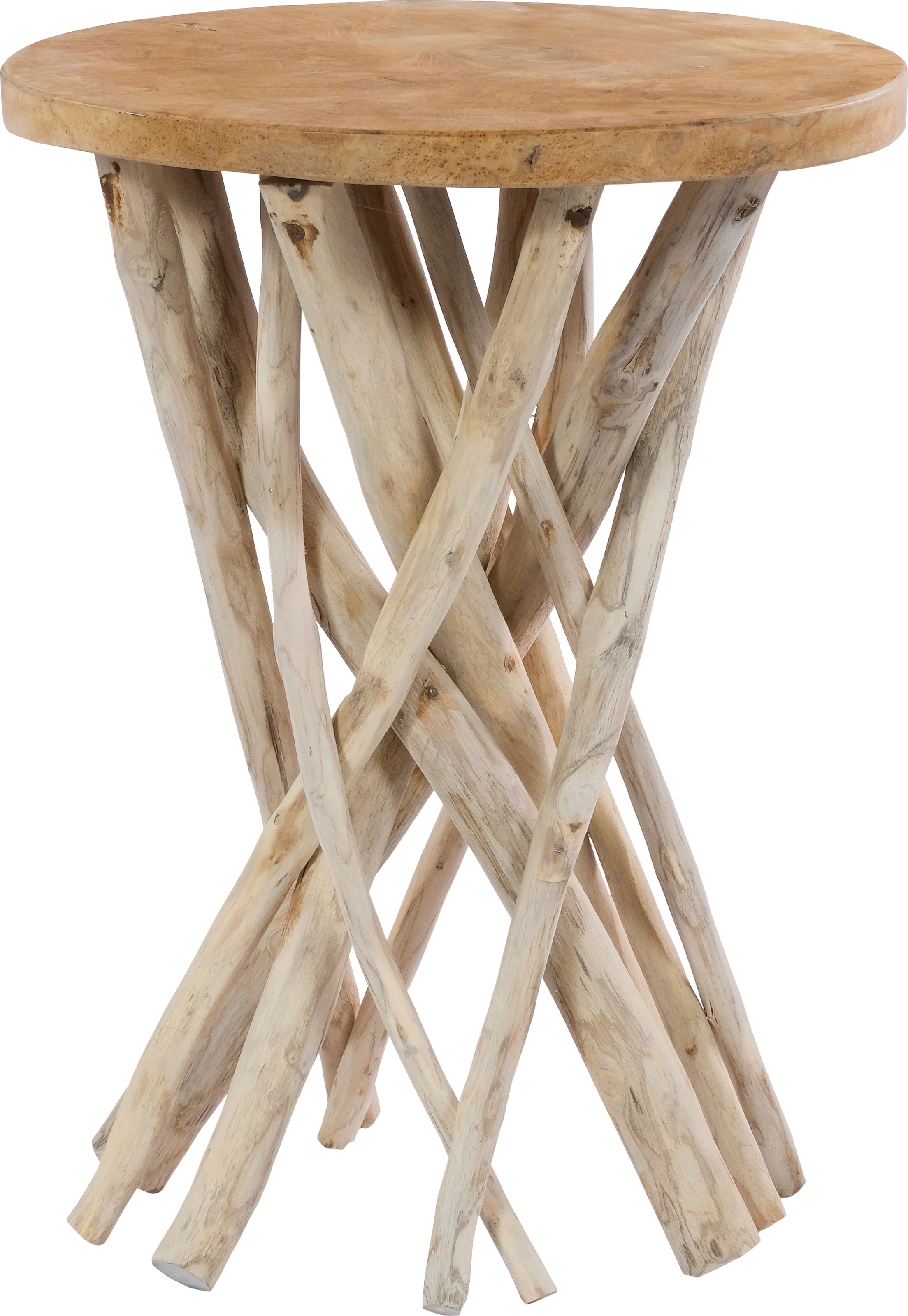 Kayoom Beistelltisch »Radix 125, hochwertiges Teakholz, Natur-Design«, (1 St.), Hochwertiges Teakholz, stabile Bauweise, detailreiche Handarbeit