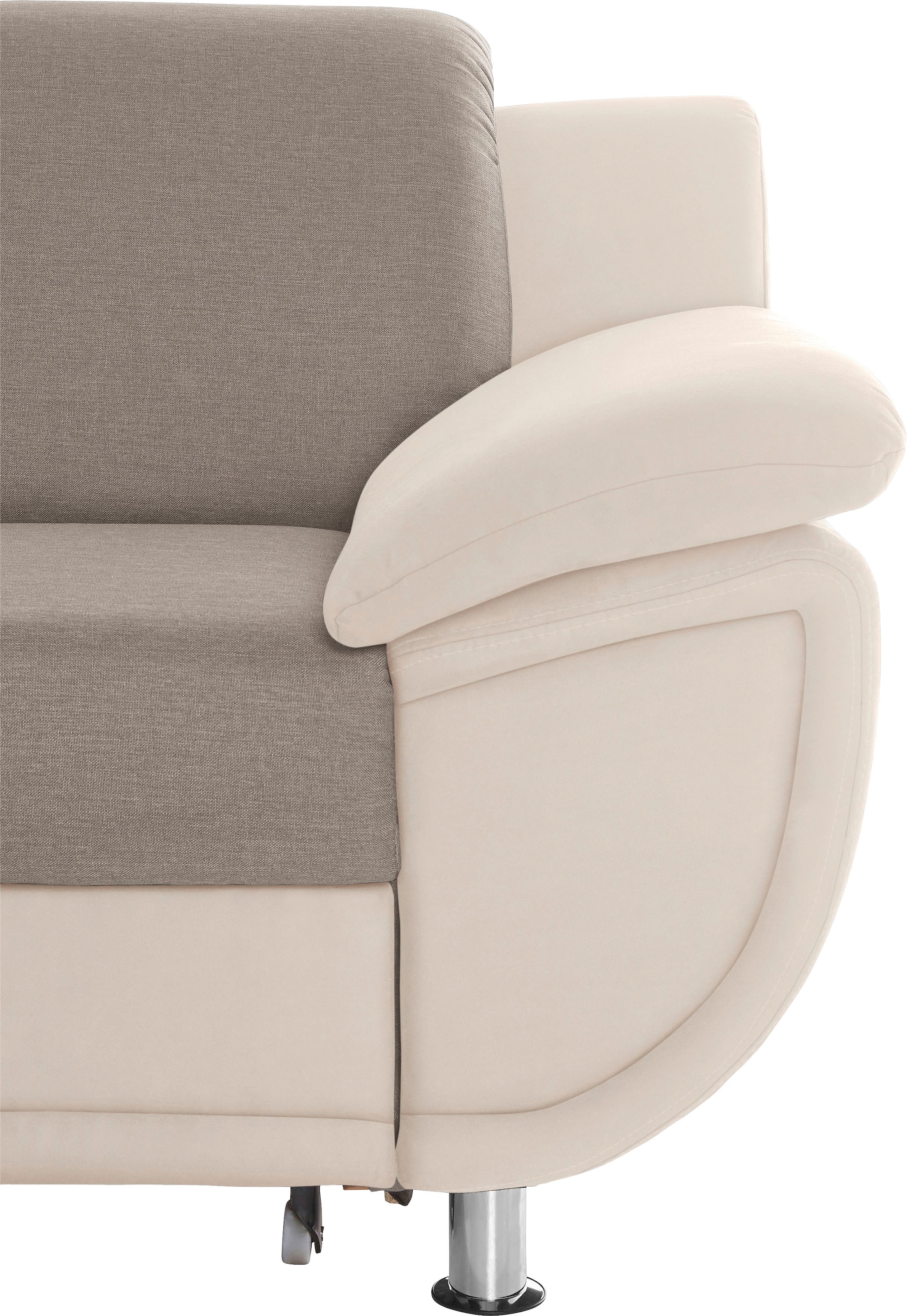 TRENDMANUFAKTUR Ecksofa »Rondo 3, zeitlos und modern, im Materialmix, L-Form«, wahlweise Federkern für hohen Sitzkomfort, wahlweise Bettfunktion