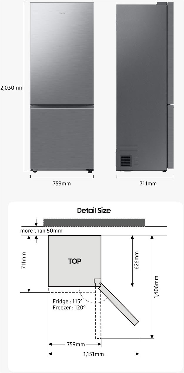 Samsung Kühl-/Gefrierkombination »RB53DG706AB1EF«, RB53DG703CS9, 203 cm hoch, 75,9 cm breit