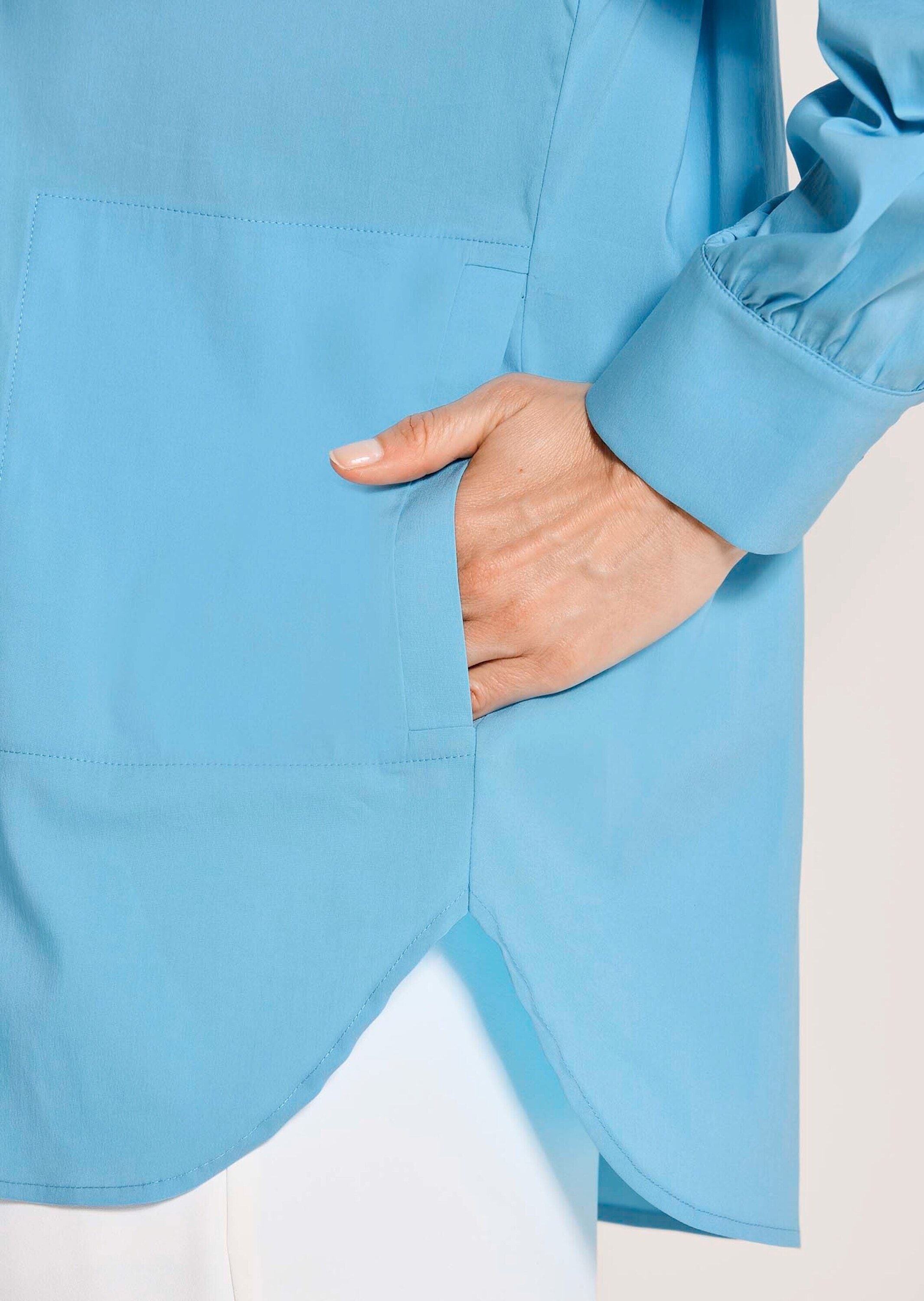 MADELEINE Langarmbluse »Hemdbluse Baumwollbluse mit Paspeltaschen«