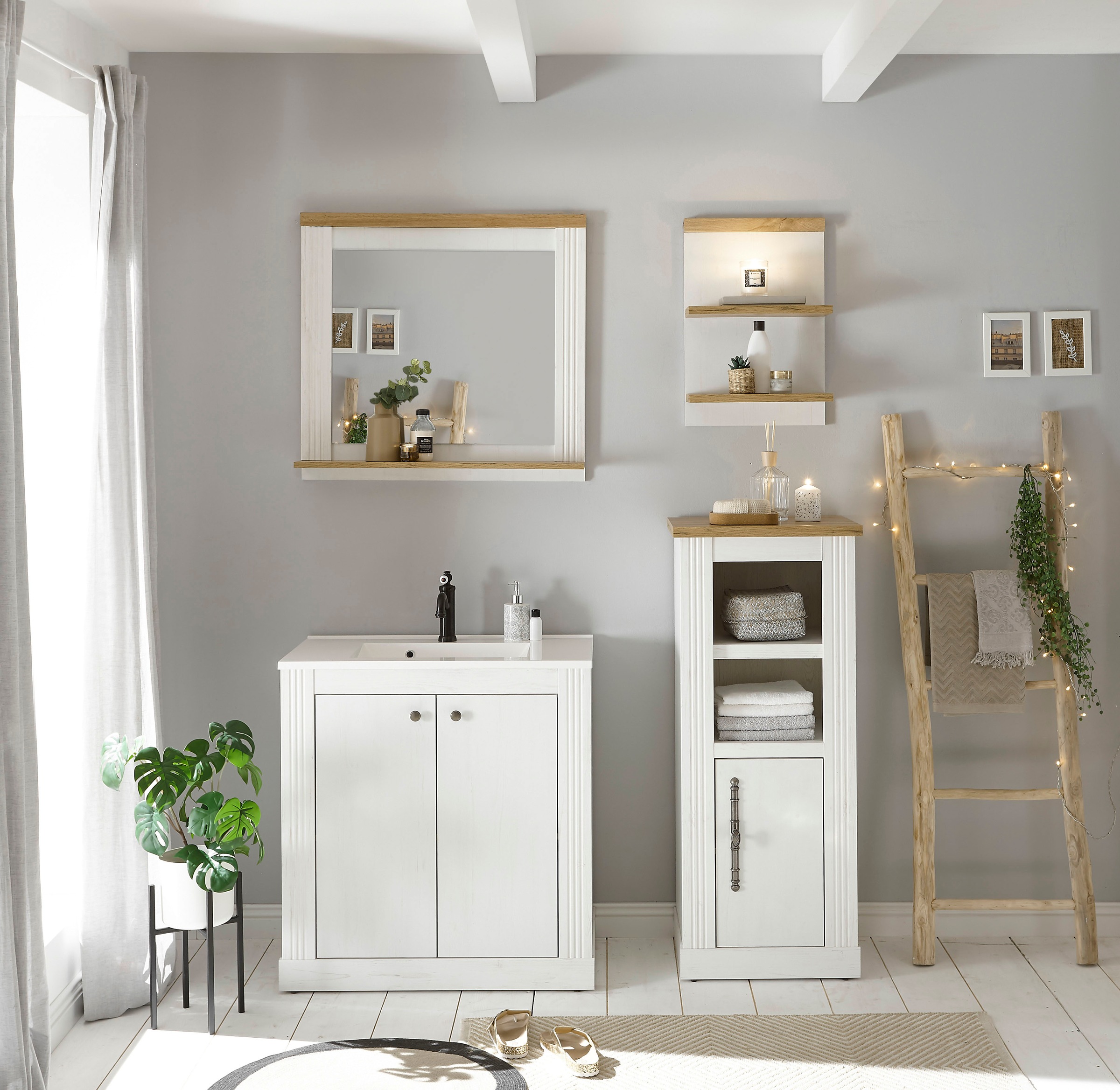 OTTO home Waschtisch "WESTMINSTER, Waschbeckenunterschrank inkl. Waschbecke günstig online kaufen