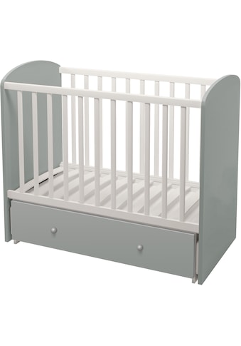 Polini kids Babybett »Sky 745, Weiß-Grau«, mit Bettschubkasten und Schaukelfunktion kaufen