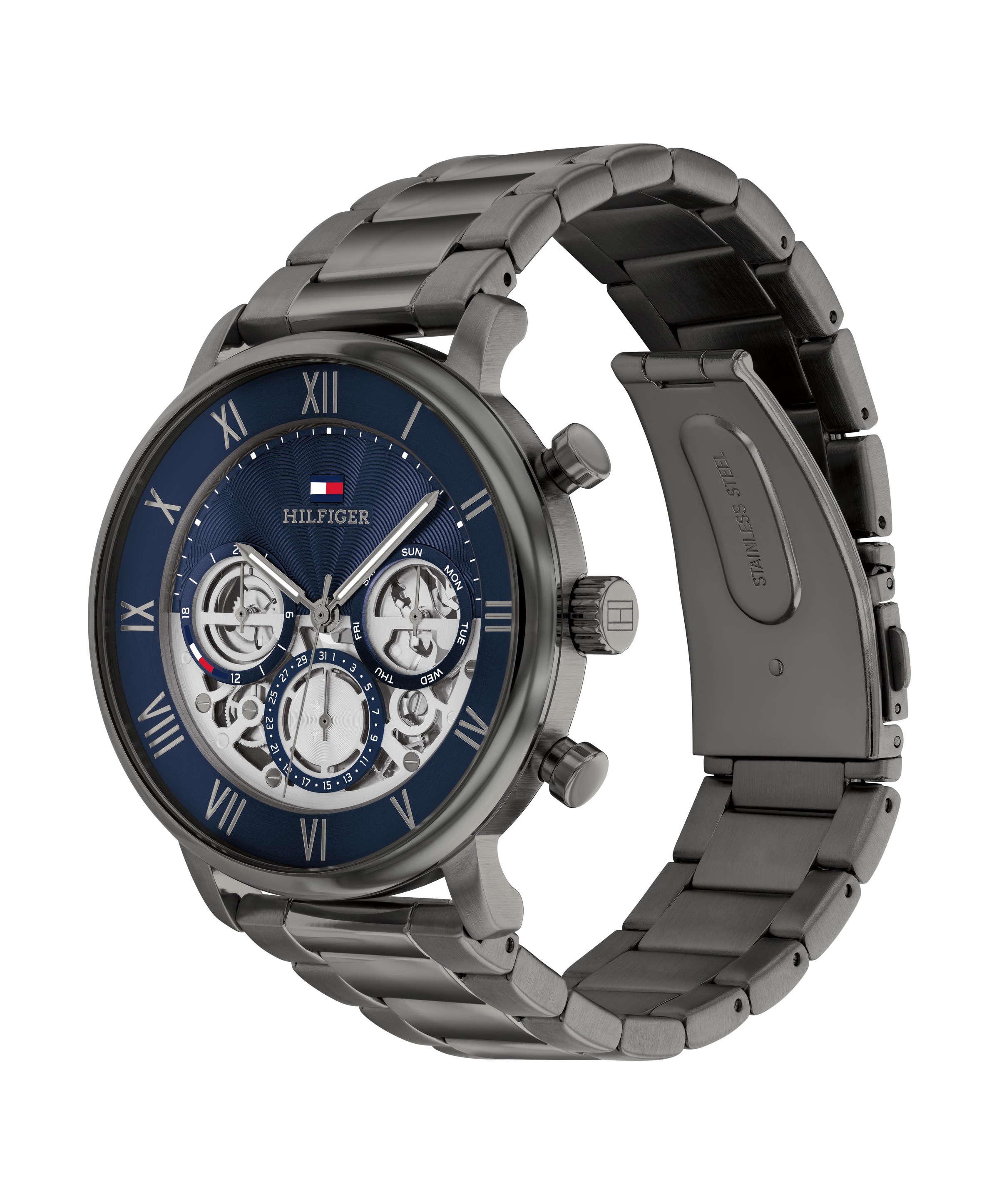 Tommy Hilfiger Multifunktionsuhr »LEGEND« Quarzuhr, Armbanduhr, Herrenuhr, Edelstahlarmband, analog, Tag