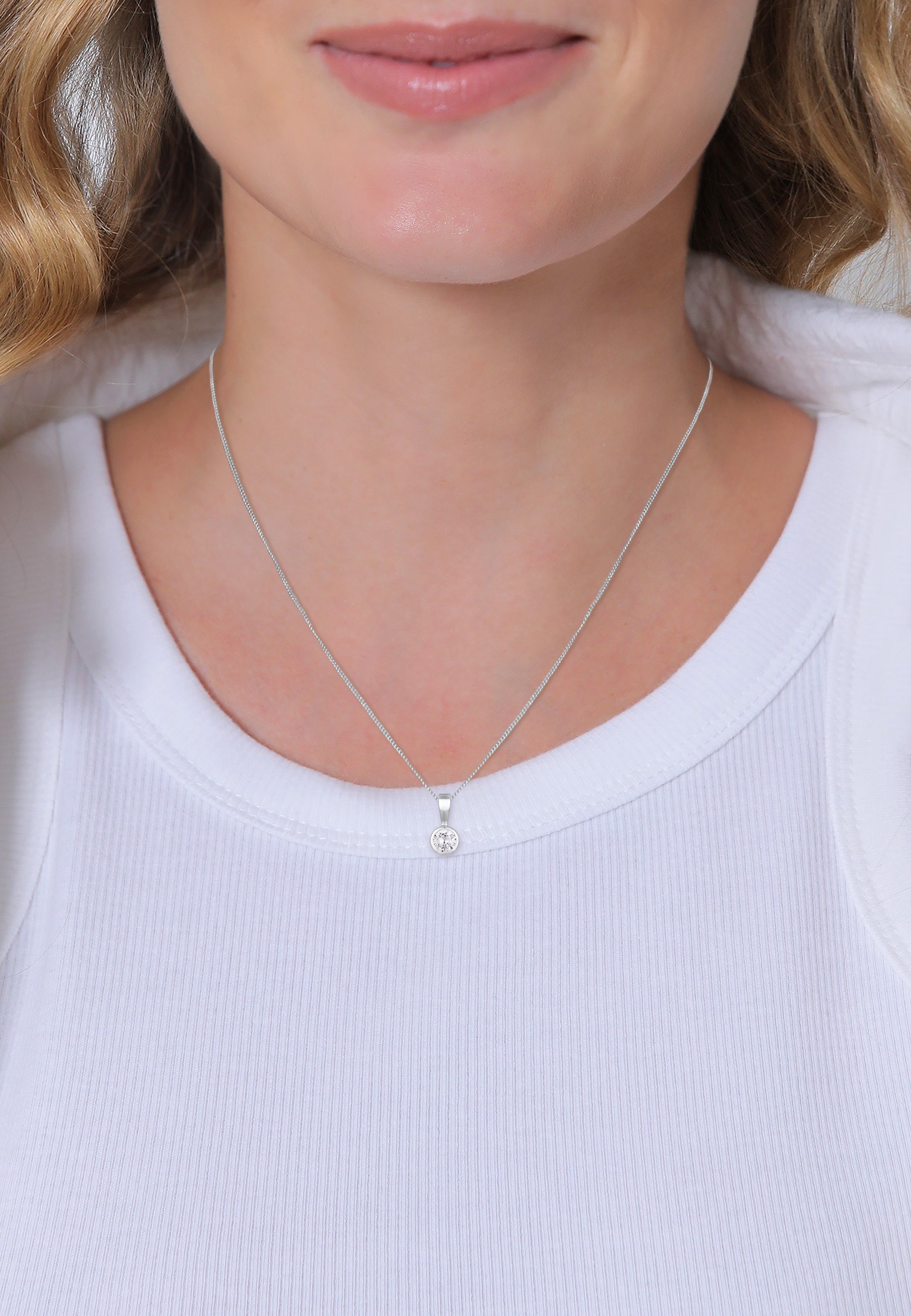 Nenalina Solitär Zirkonia Pendant Silver 2
