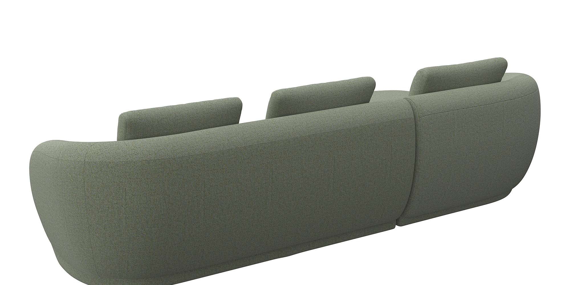 FLEXLUX Wohnlandschaft »Torino, rund, L-Form, Sofa-Ecke mit Recamiere, Longchair-Sofa«, Modernes, organisches Sofa-Design, Kaltschaum, Wellenunterfederung