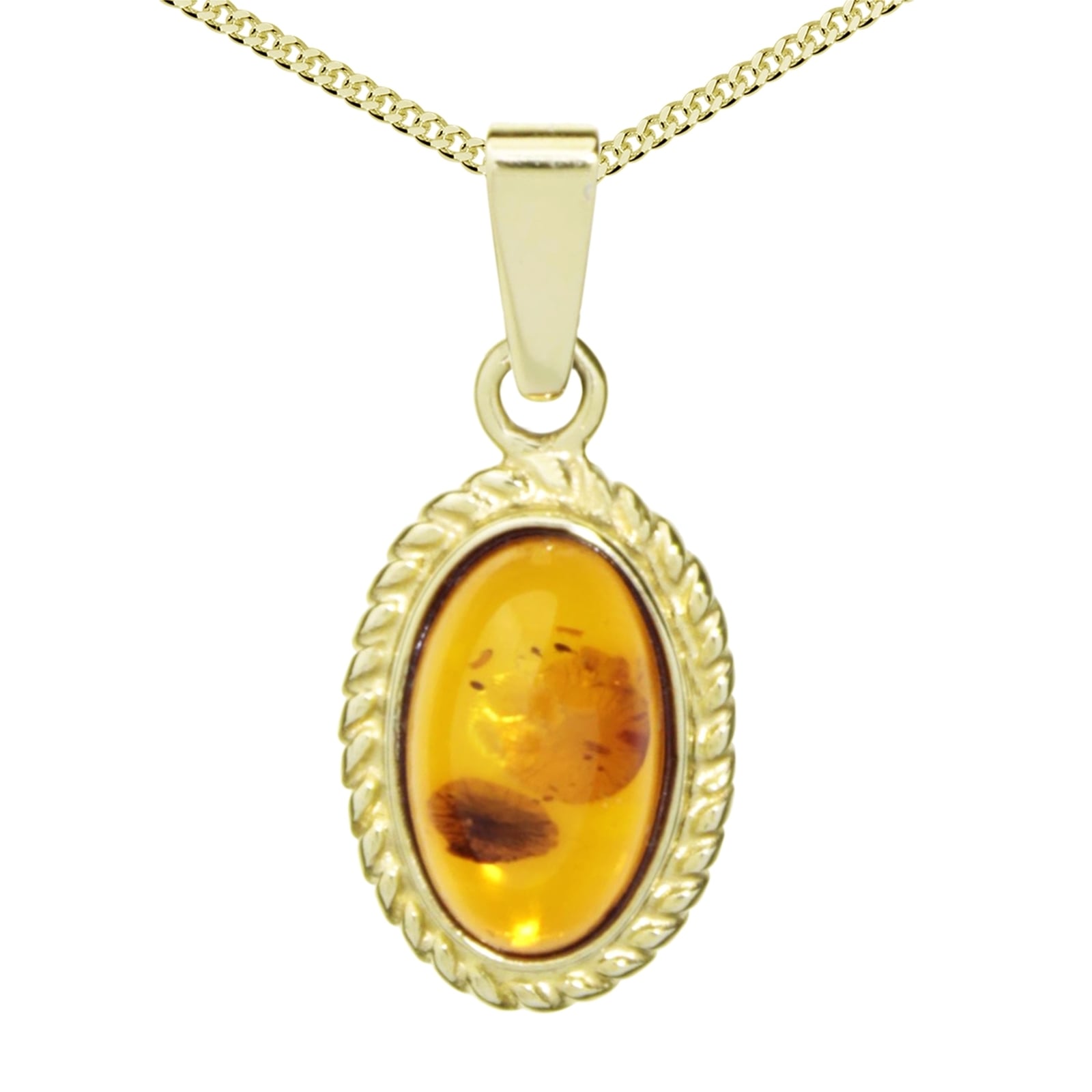 Kette und Anhänger Set OSTSEE-SCHMUCK "- Julie - Gold 333/000 - Bernstein" Gr. 45, gold (gold 333, goldfarben, gelb), Schmuck_Sets, Damen, 45, Gelbgold 333