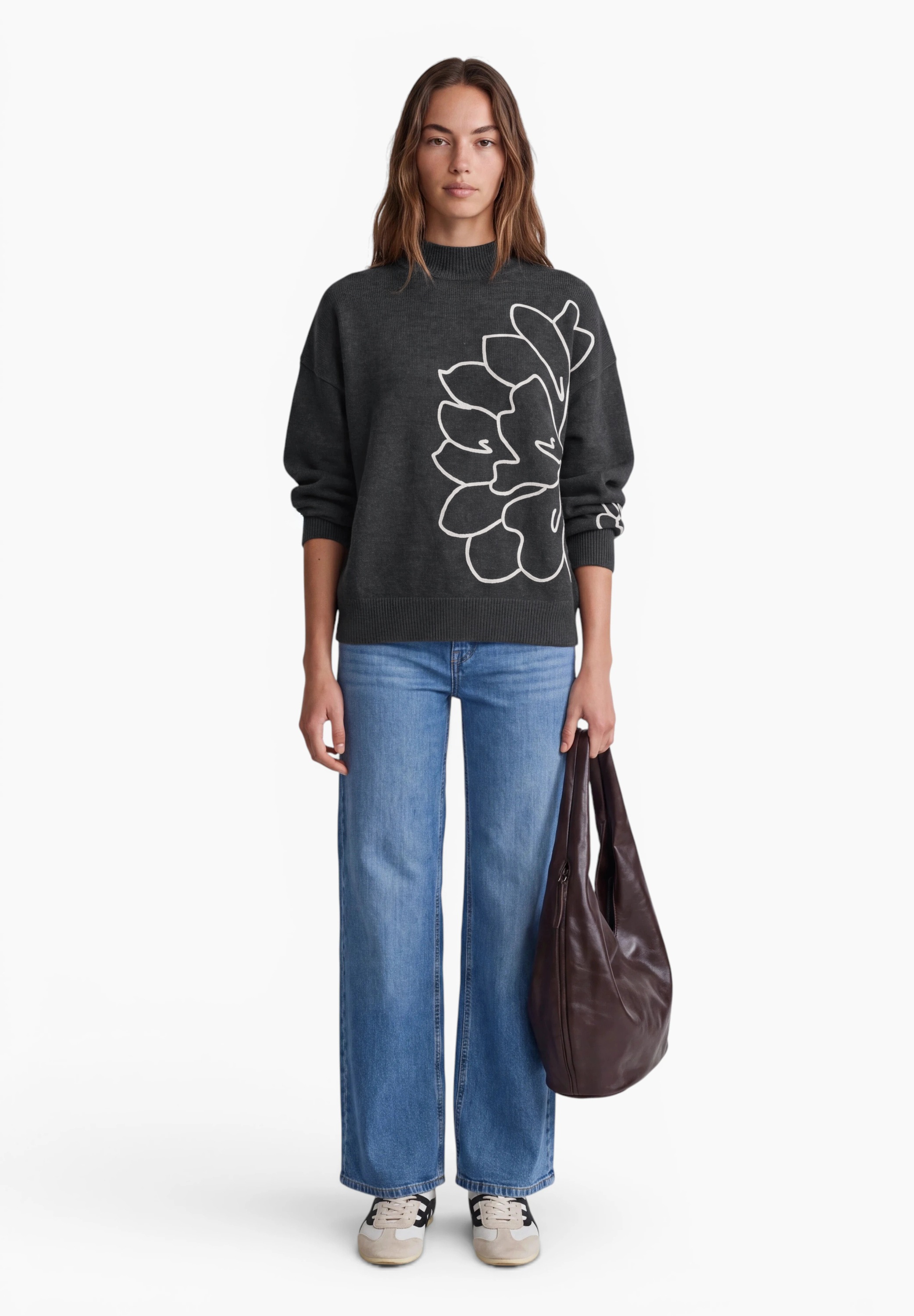 STREET ONE STUDIO Stehkragenpullover aus softem Materialmix
