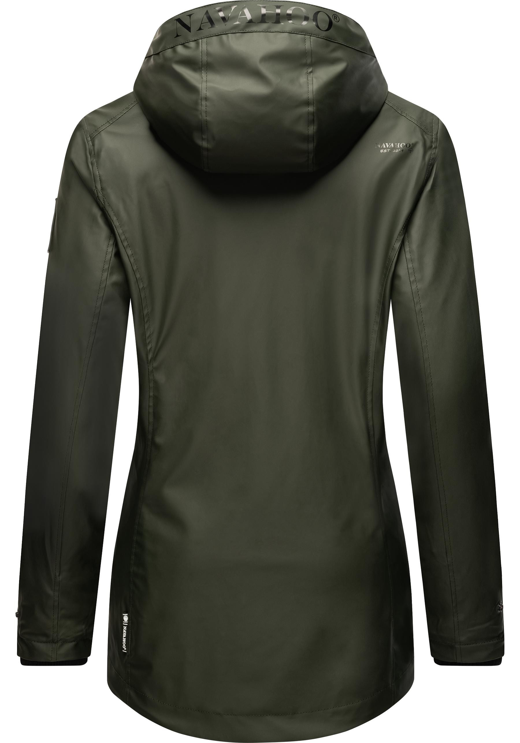 Navahoo Regenjacke »Lindraa«, mit Kapuze, stylische wasserdichte Outdoorjacke mit Teddyfell