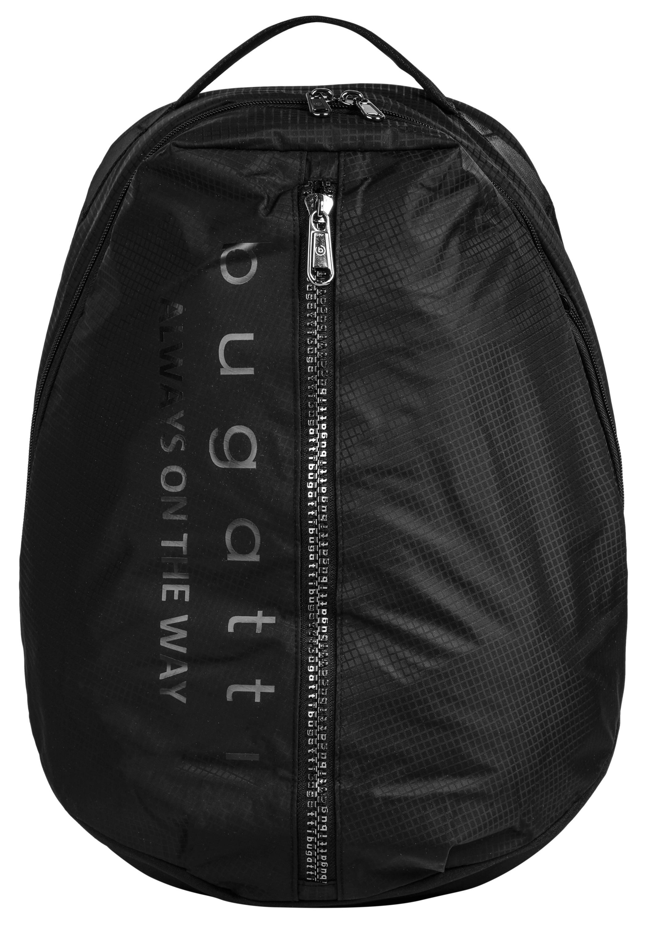 BUGATTI Tagesrucksack "BUGATTI Herren, Damen Rucksack LETTER'S", schwarz, Kunstfaser, unifarben, Rucksäcke