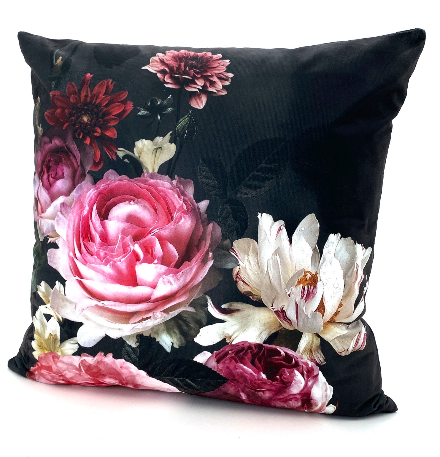 Weckbrodt Dekokissen "Pfingstrosen" Kissenhülle ohne Füllung, Samt-Optik, V günstig online kaufen