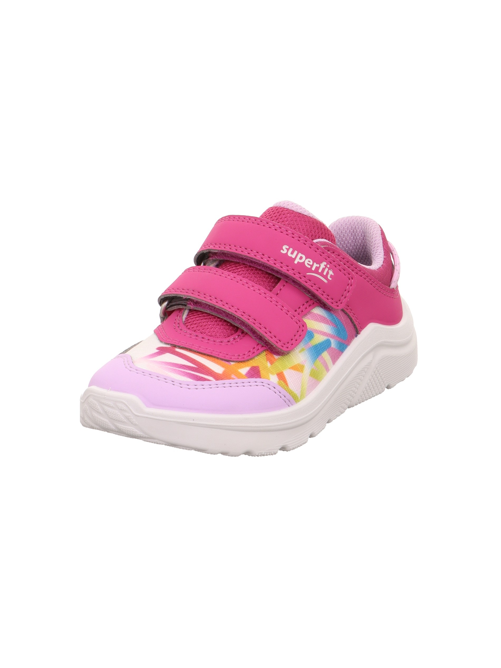 Superfit Sneaker "KICKS WMS: weit" Klettschuh, farbiges Muster, WMS: W V, Größenschablone zum Download