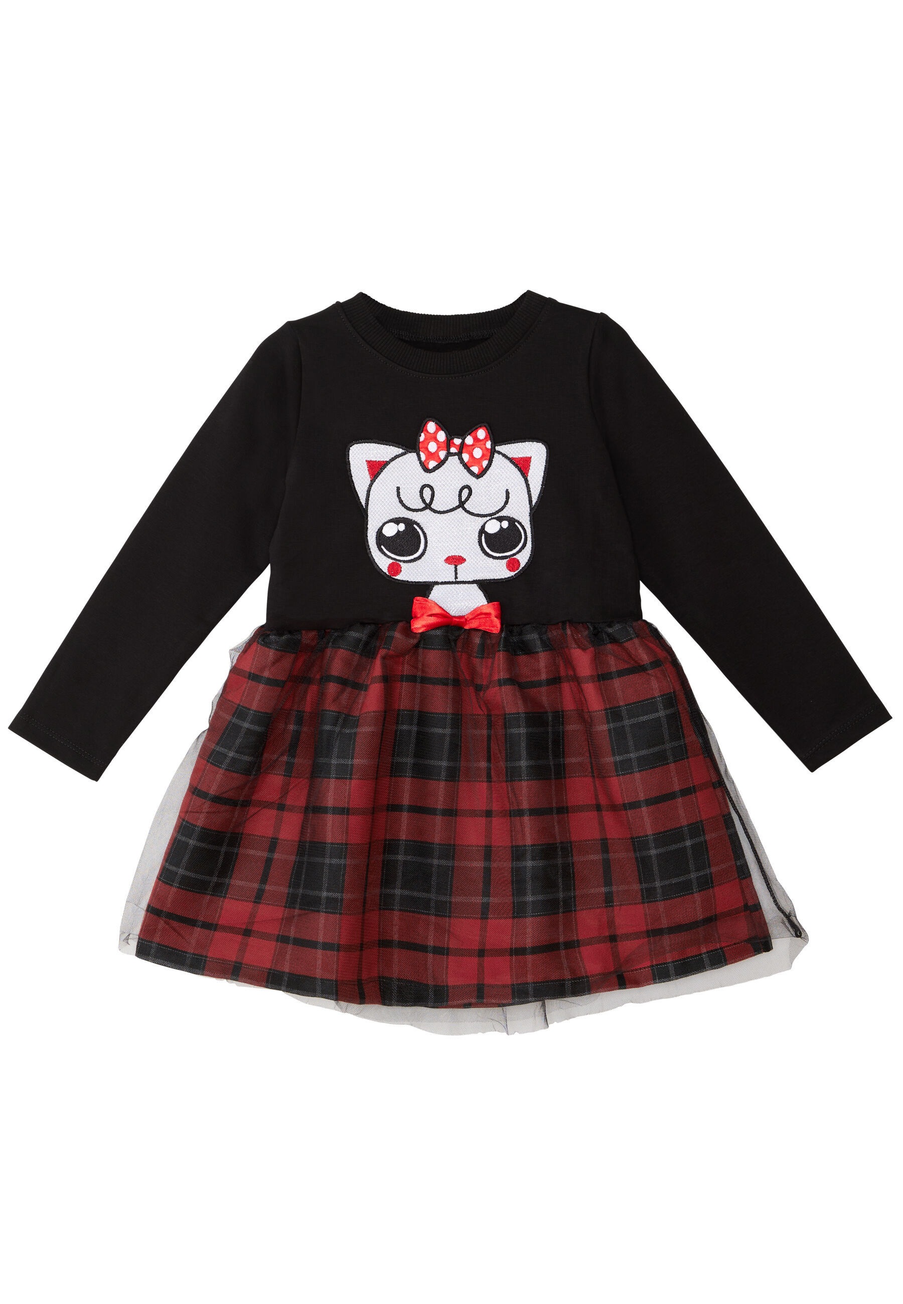 Denokids Sommerkleid »Red Ribbon«, (2 tlg.), mit Katzenaufdruck