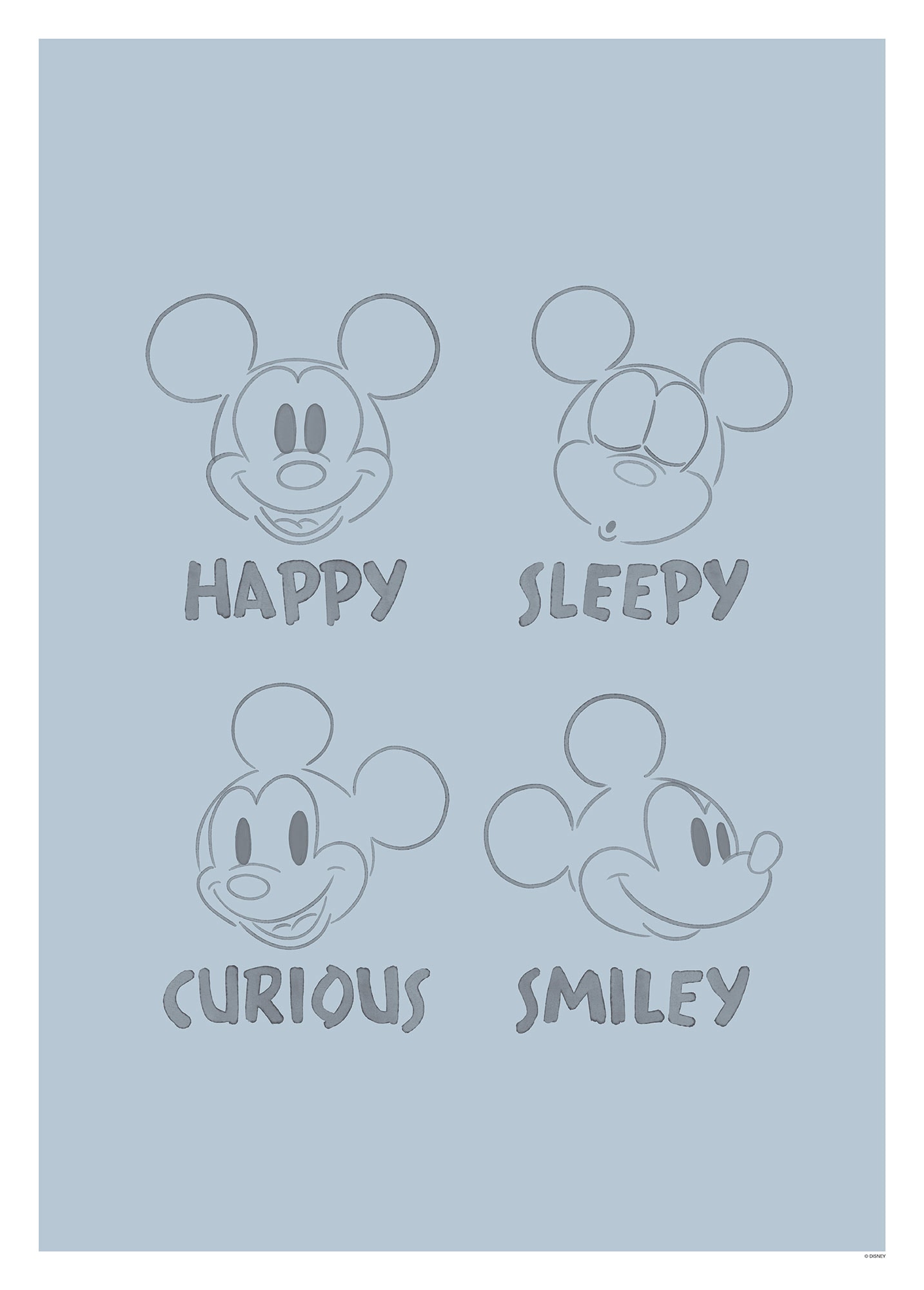 Komar Bild "Mickey Blue Emotions", Disney, (1 St.), Wandbild zur Dekoration günstig online kaufen