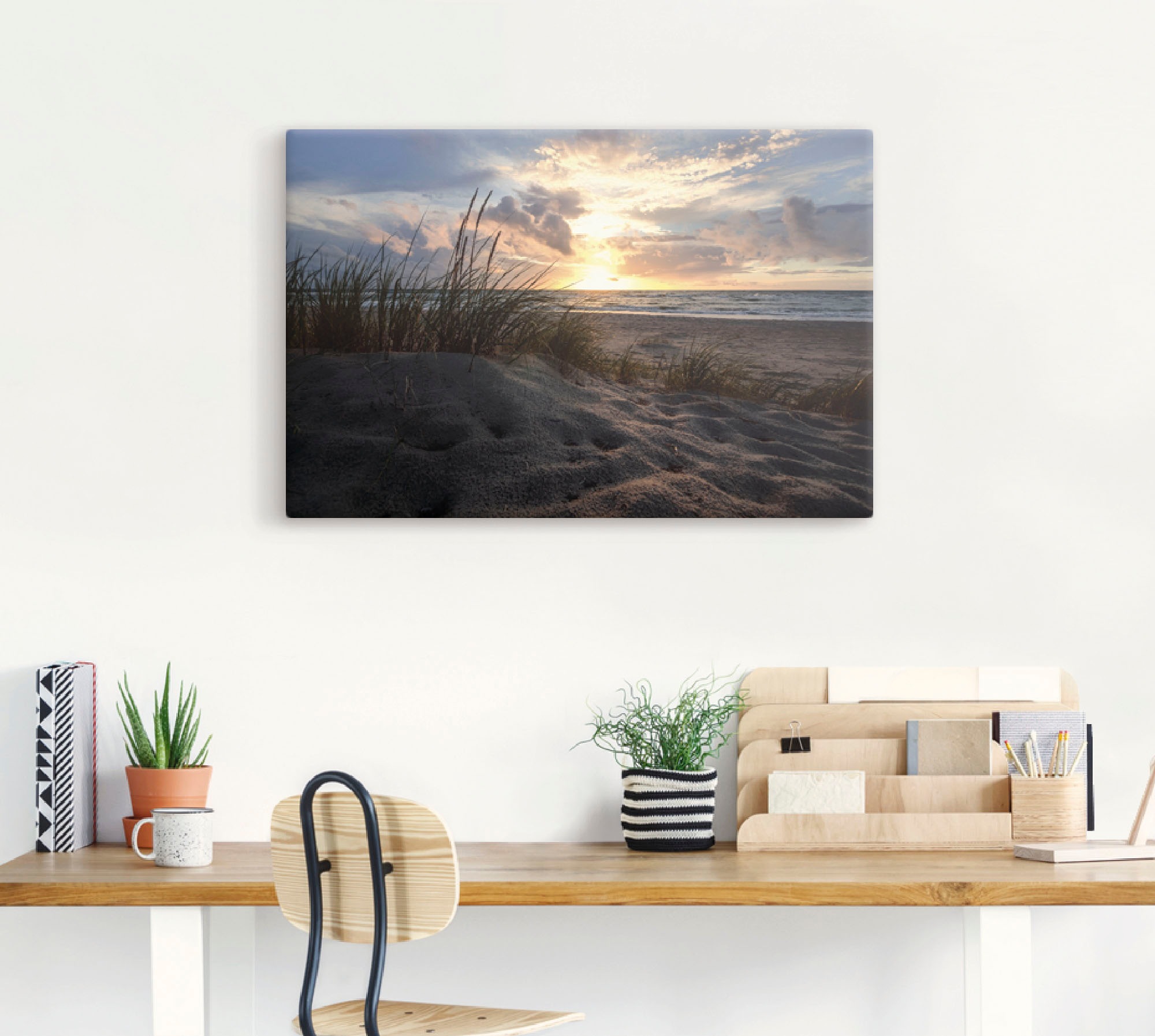 Artland Leinwandbild "Sonnenuntergang an der Ostsee" Strand 1 Stk. tlg. auf günstig online kaufen