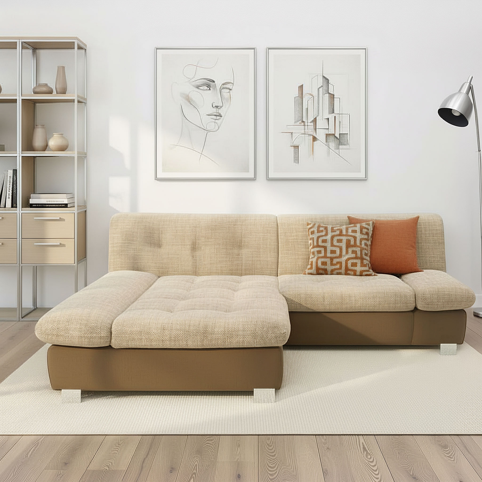DOMO collection Ecksofa »100031 kompakte Stellmaße, komfortabel und bequem, L-Form« wahlweise mit Bettfunktion und Armteilverstellung. Breite 234 cm
