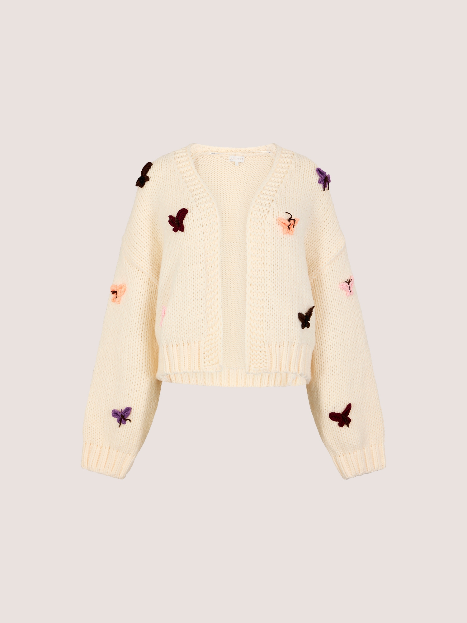 Apricot Cardigan »Cardigan mit Schmetterlingsapplikationen« mit Ballonärmeln