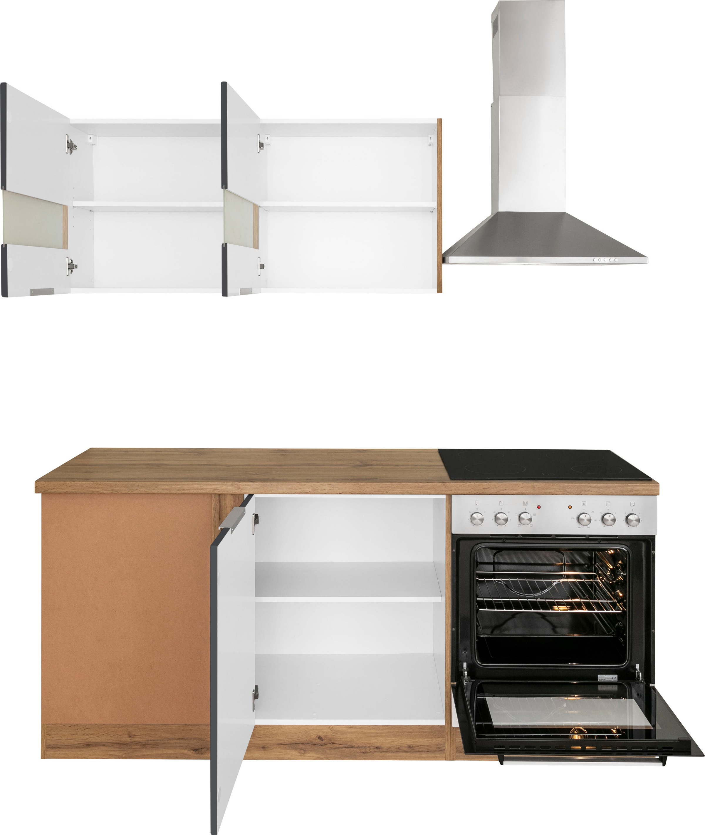 KOCHSTATION Winkelküche »KS-Luhe«, Stellbreite 240x180 cm, wahlweise mit oder ohne E-Geräten, MDF-Fronten