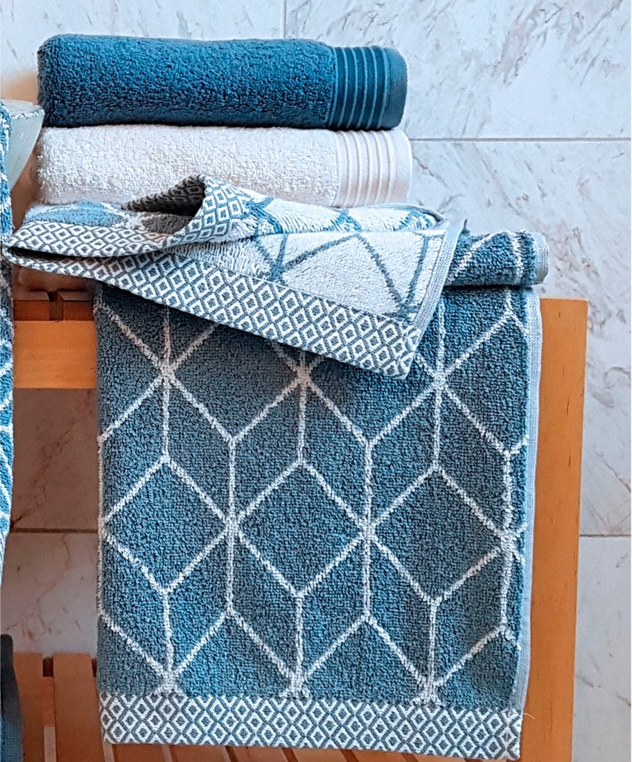 framsohn frottier Handtuch Set »Design Jacquard Prisma«, (2 St., 2er Set Handtücher 50 x 100 cm), mehrfarbig gewebtem Saum, hergestellt in Österreich
