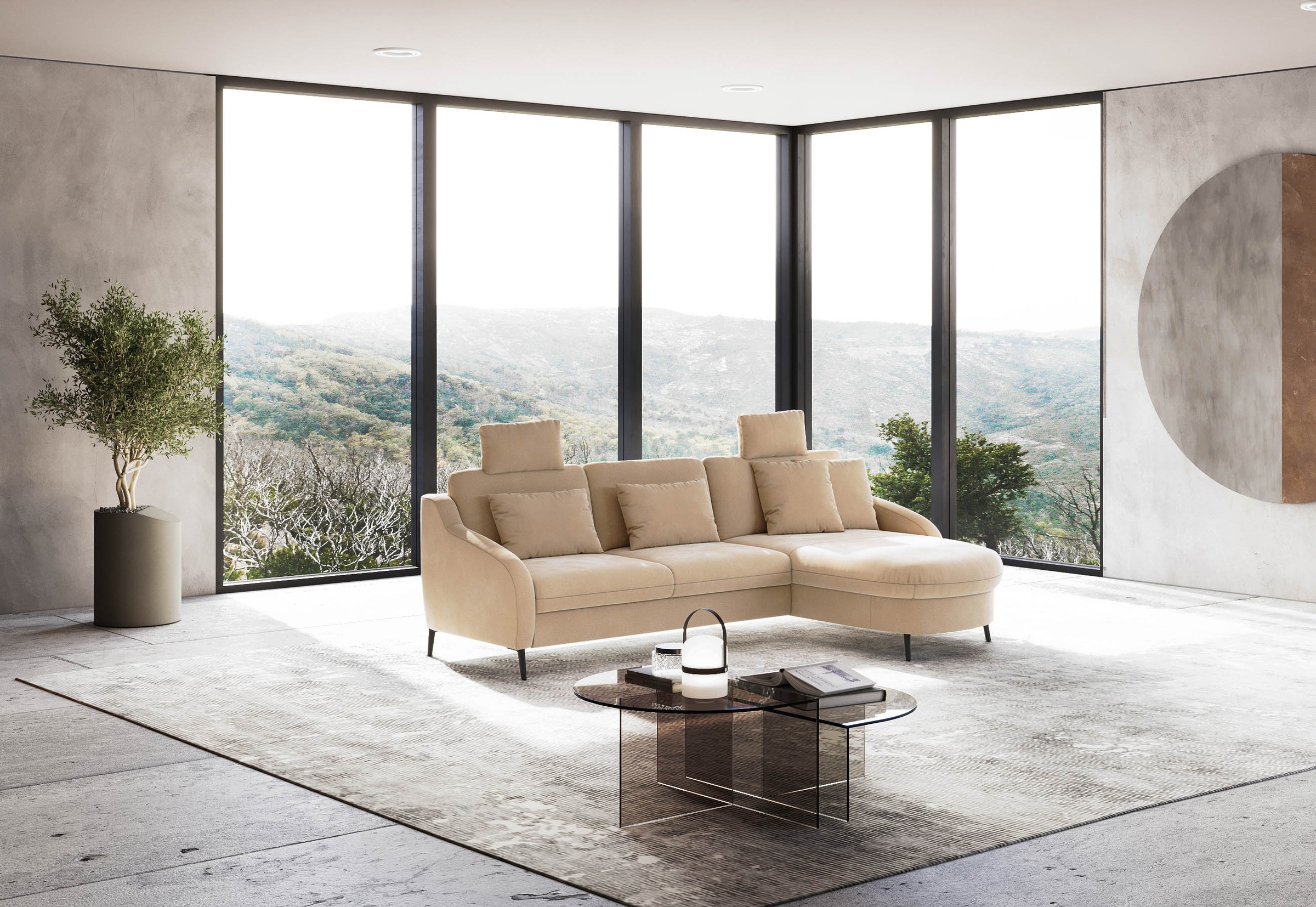 sit&more Ecksofa »Soul L-Form«, wahlweise mit Bettfunktion