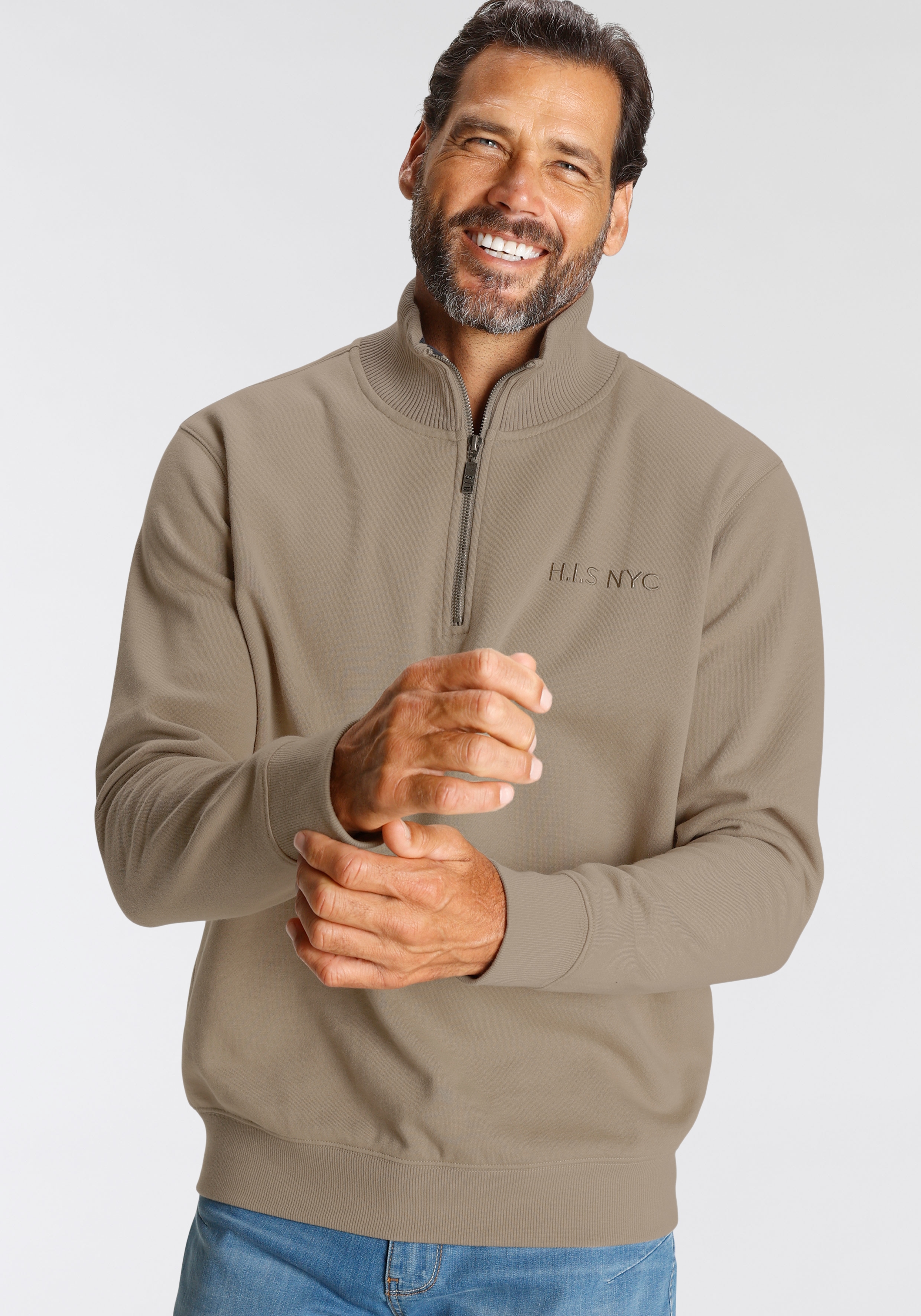 H.I.S 1100000002199, unifarben, aus dehnbarer Sweatware, mit Logostickerei