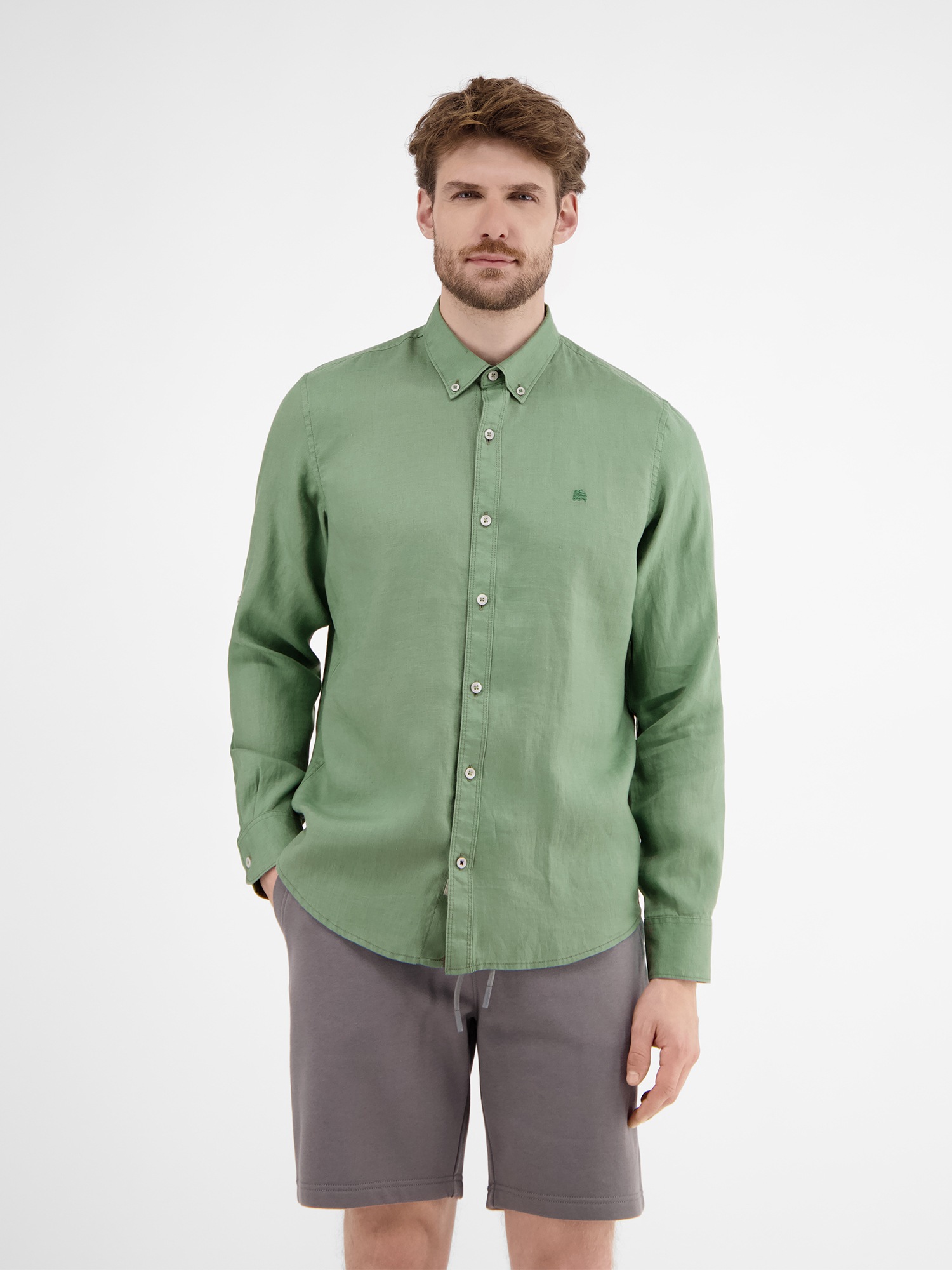 LERROS Langarmhemd "Herrenhemd in Leinen-Baumwoll-Blend" günstig online kaufen