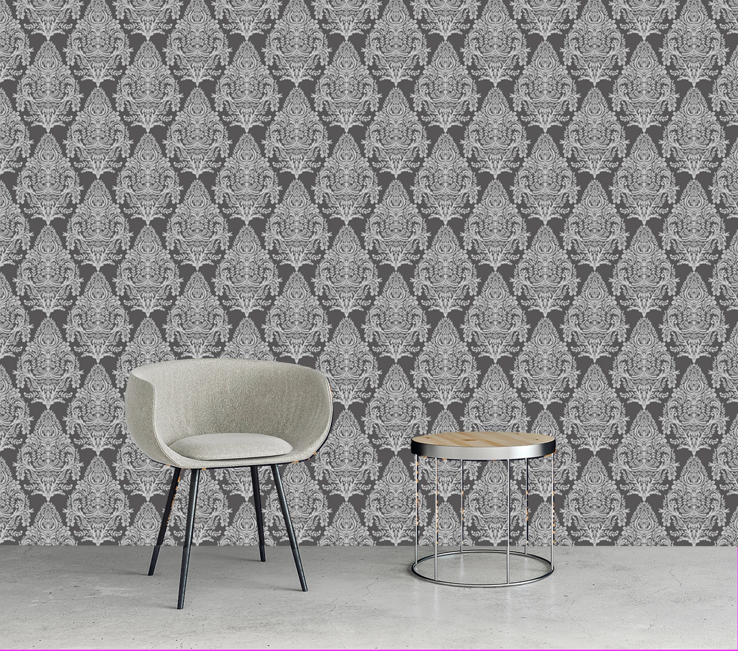 queence Vinyltapete »Estelle«, bedruckt-Barock-Antikoptik-Kunst, 90x250cm, selbstklebend, kinderleichte Anbringung, Sticker