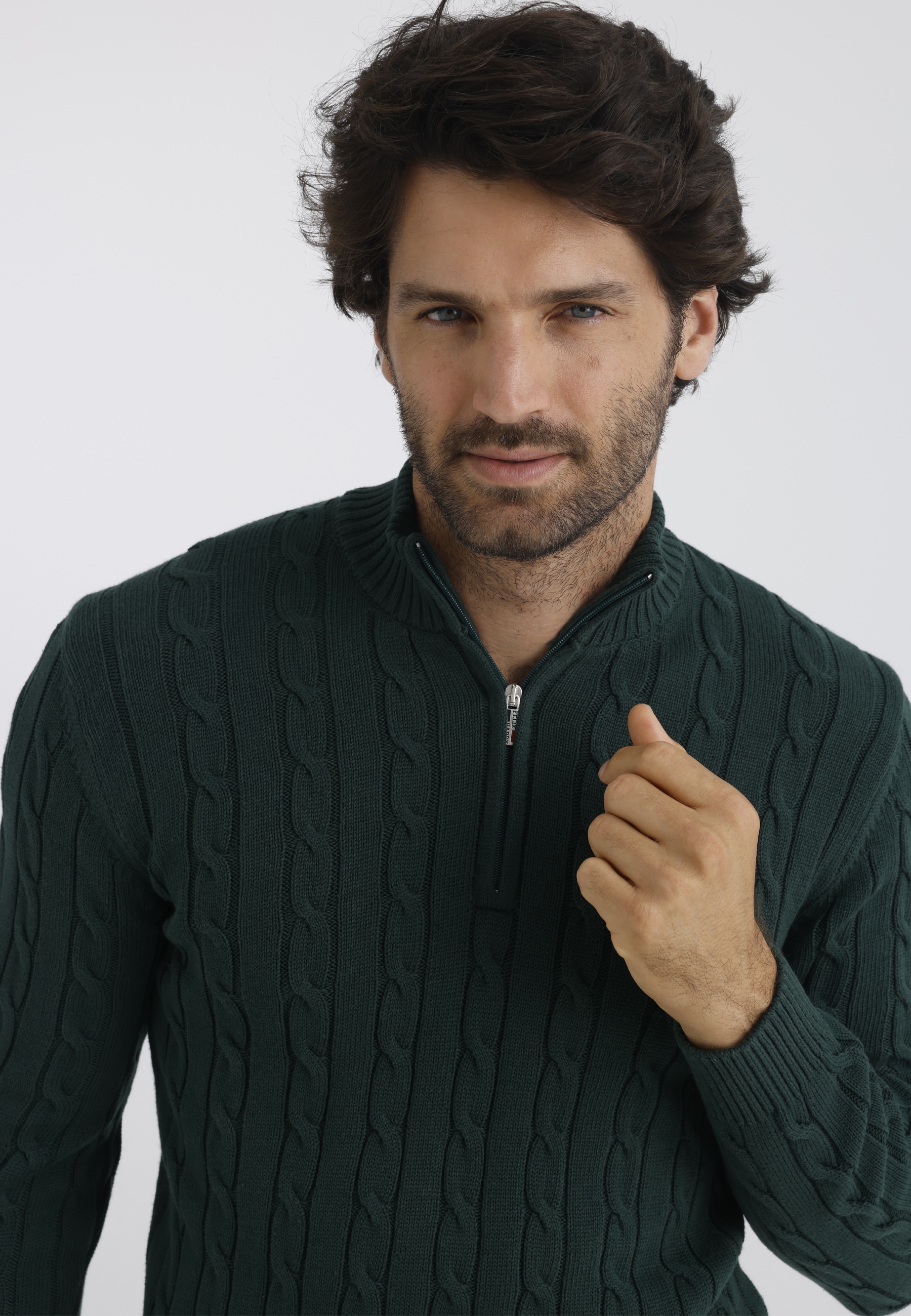 Felix Hardy Stehkragenpullover »Pullover mit kurzem Reißverschluss«