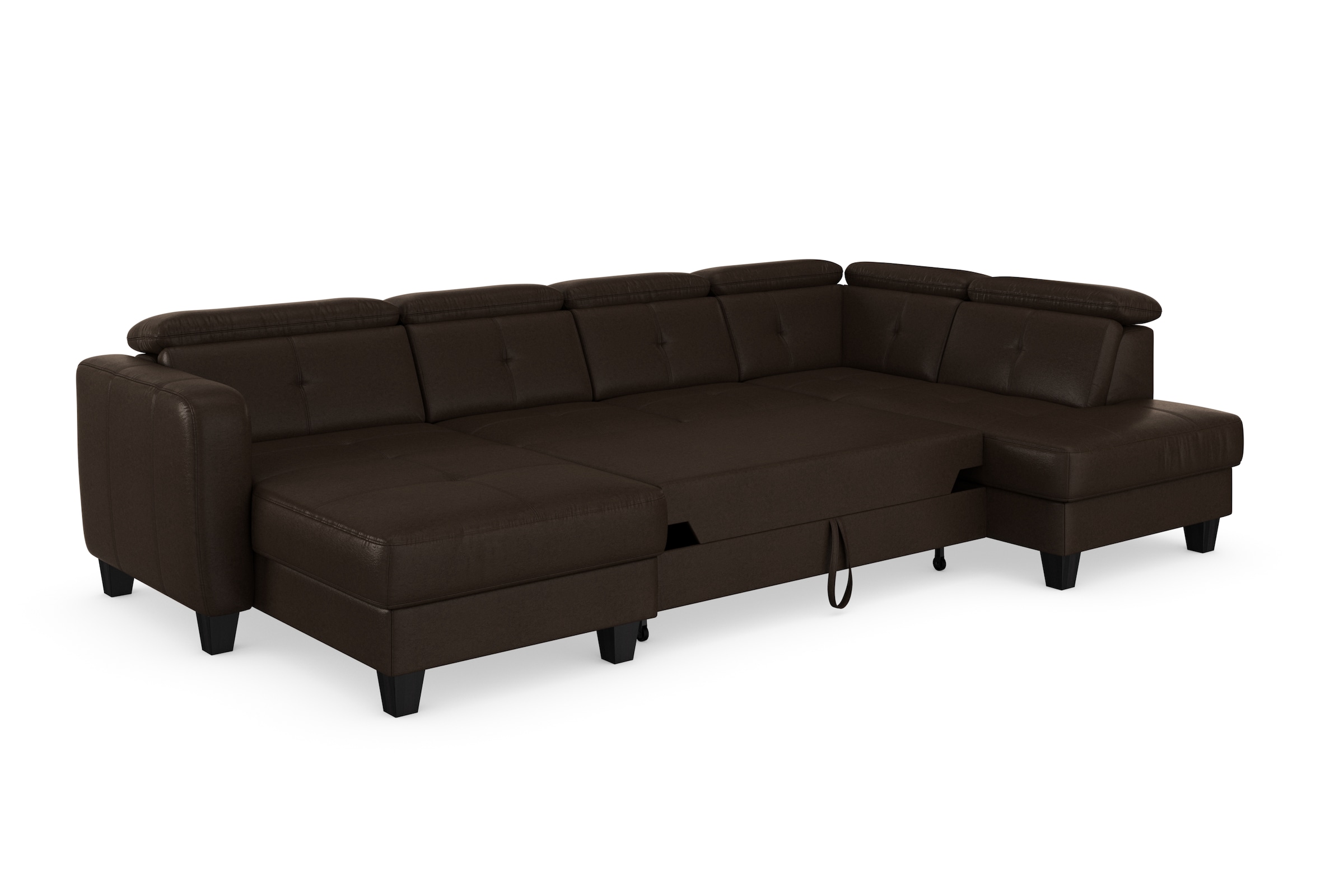 sit&more Wohnlandschaft »Belluci U-Form«, Kopfteilverstellung und Federkern, wahlweise mit Bettfunktion