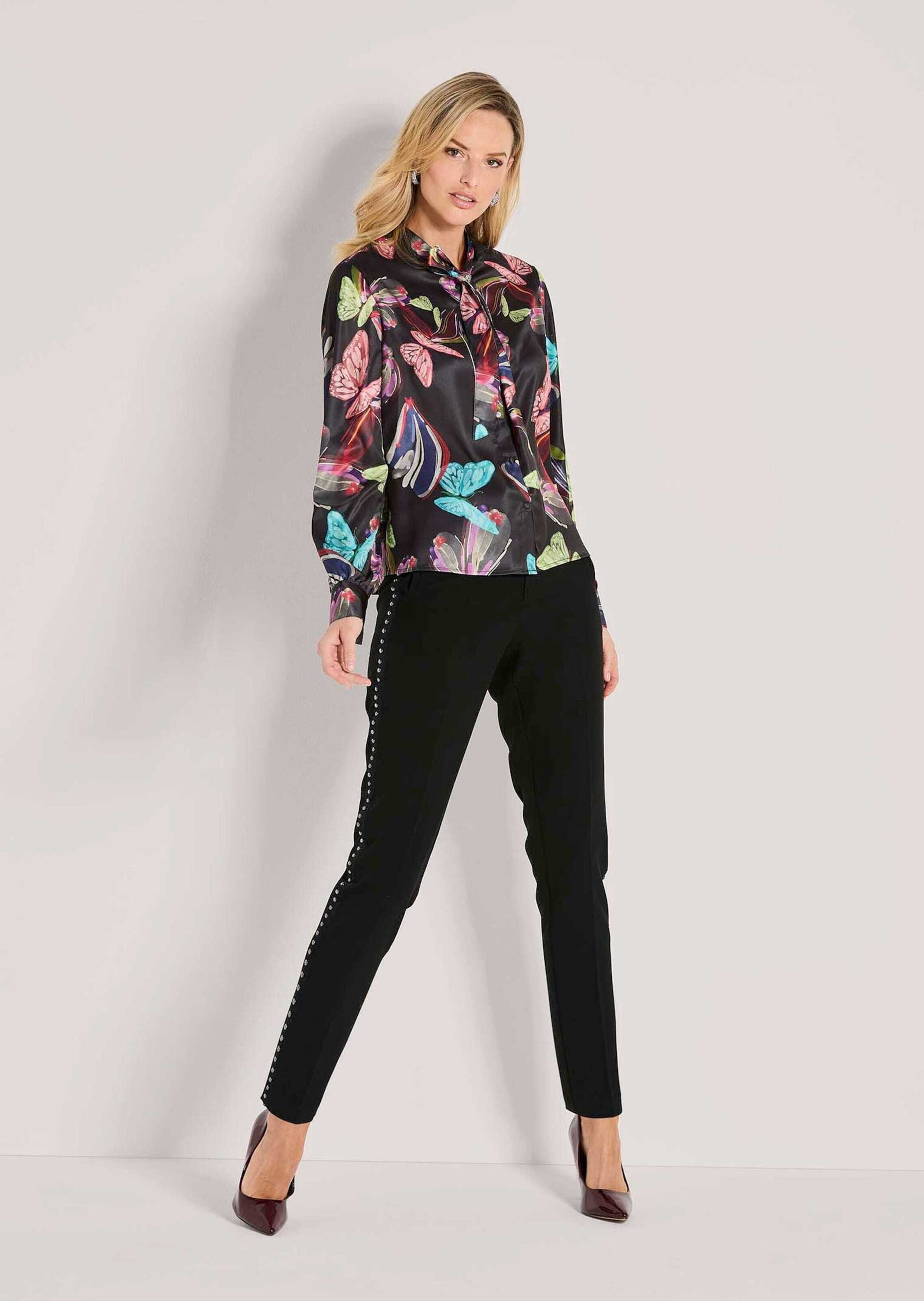 MADELEINE Langarmbluse »Hemdbluse Farbenfrohe Dschungel-Print Bluse«