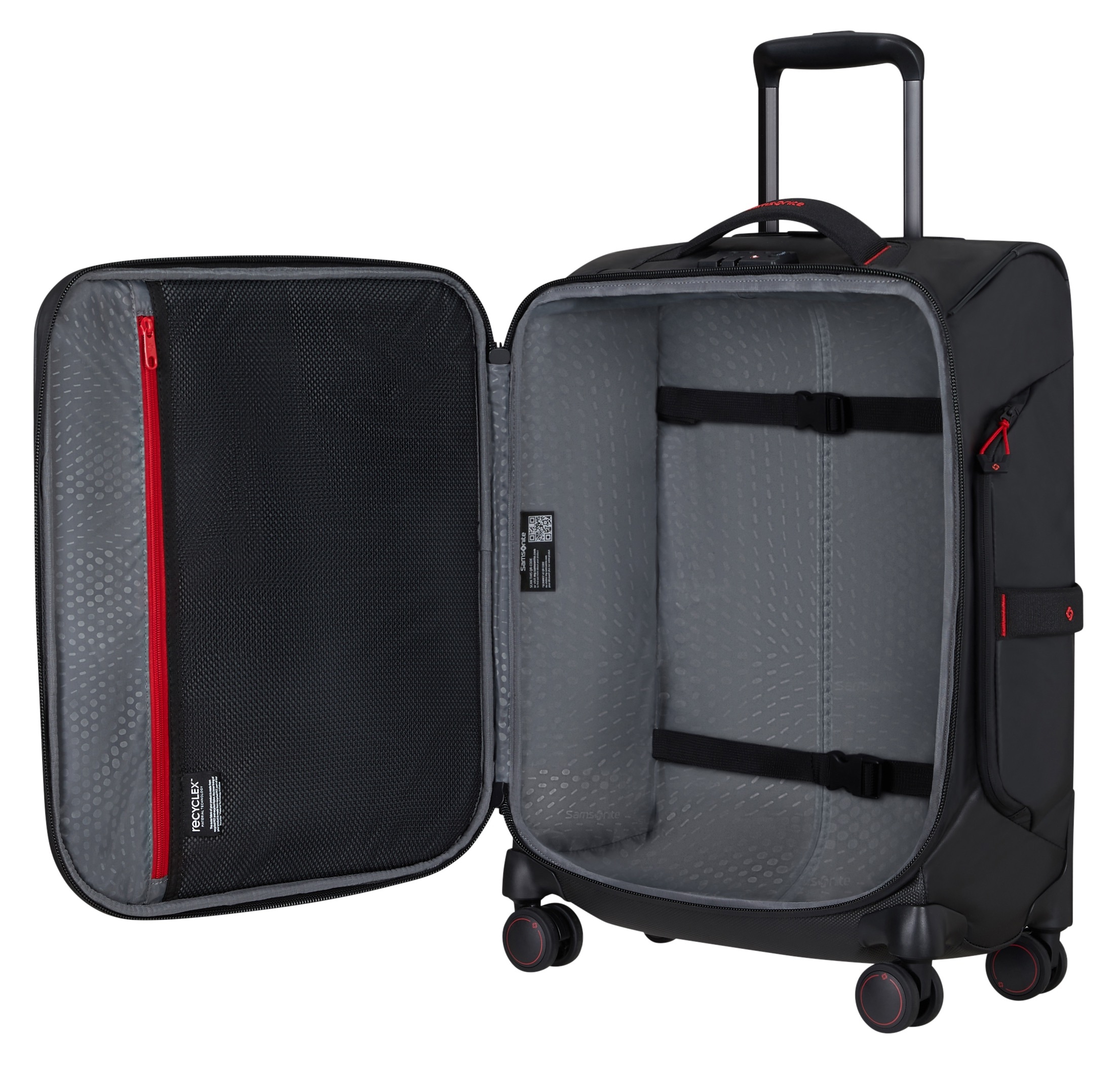 Samsonite Weichgepäck-Trolley »ECODIVER 55«, 4 St. Rollen, Handgepäck Koffer Reisegepäck Weichgepäck-Koffer Fronttasche