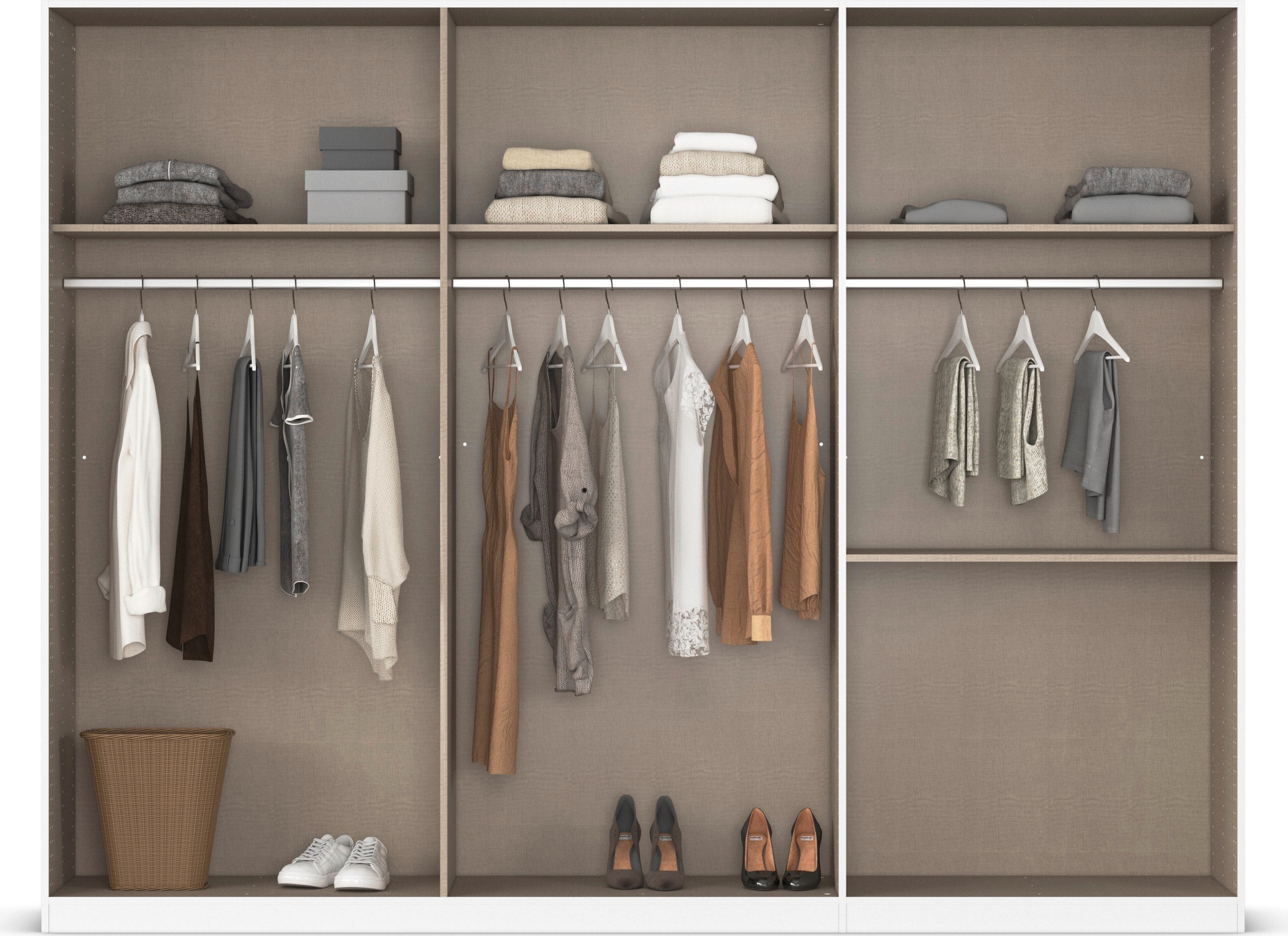 rauch Drehtürenschrank »Kleiderschrank Schrank Garderobe Schlafzimmerschrank PADUA«, voll aufgelegte Spiegeltüren, zwei große Schubladen MADE IN GERMANY