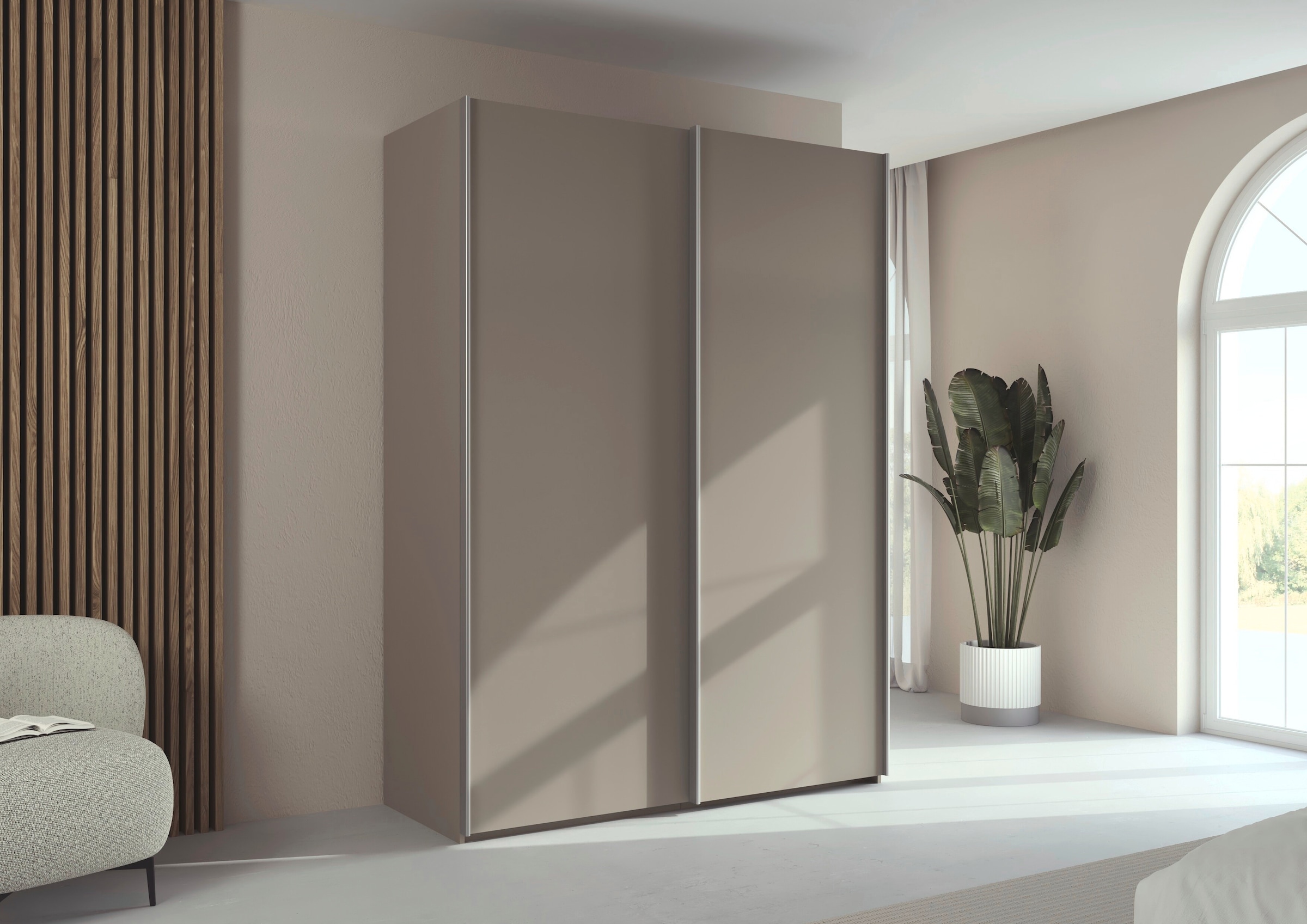 rauch Kleiderschrank »Schwebetürenschrank Schrank Garderobe Ankleide Schlafzimmer TARO« in 3 verschiedenen Ausstattungen BASIC/CLASSIC/PREMIUM (SOFT-CLOSE),  4 Breiten, optional Passepartout mit/ohne Beleuchtung MADE IN GERMANY