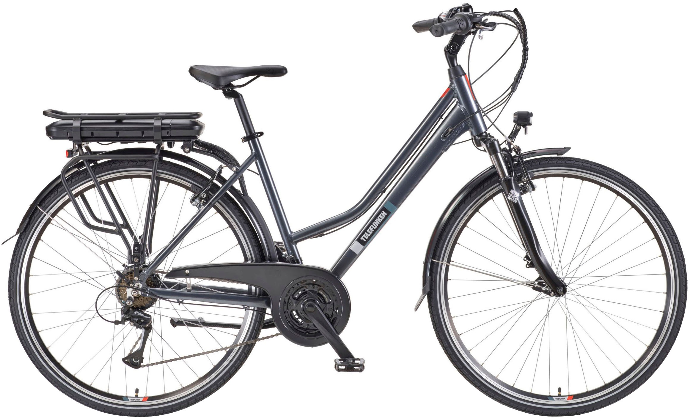 TELEFUNKEN E-Bike "E-Trekking Expedition XT485 Damen", 48cm, 28 Zoll (71,12cm), grau, Elektrofahrräder, Pedelec, Elektrofahrrad, Trekkingrad, Damen,