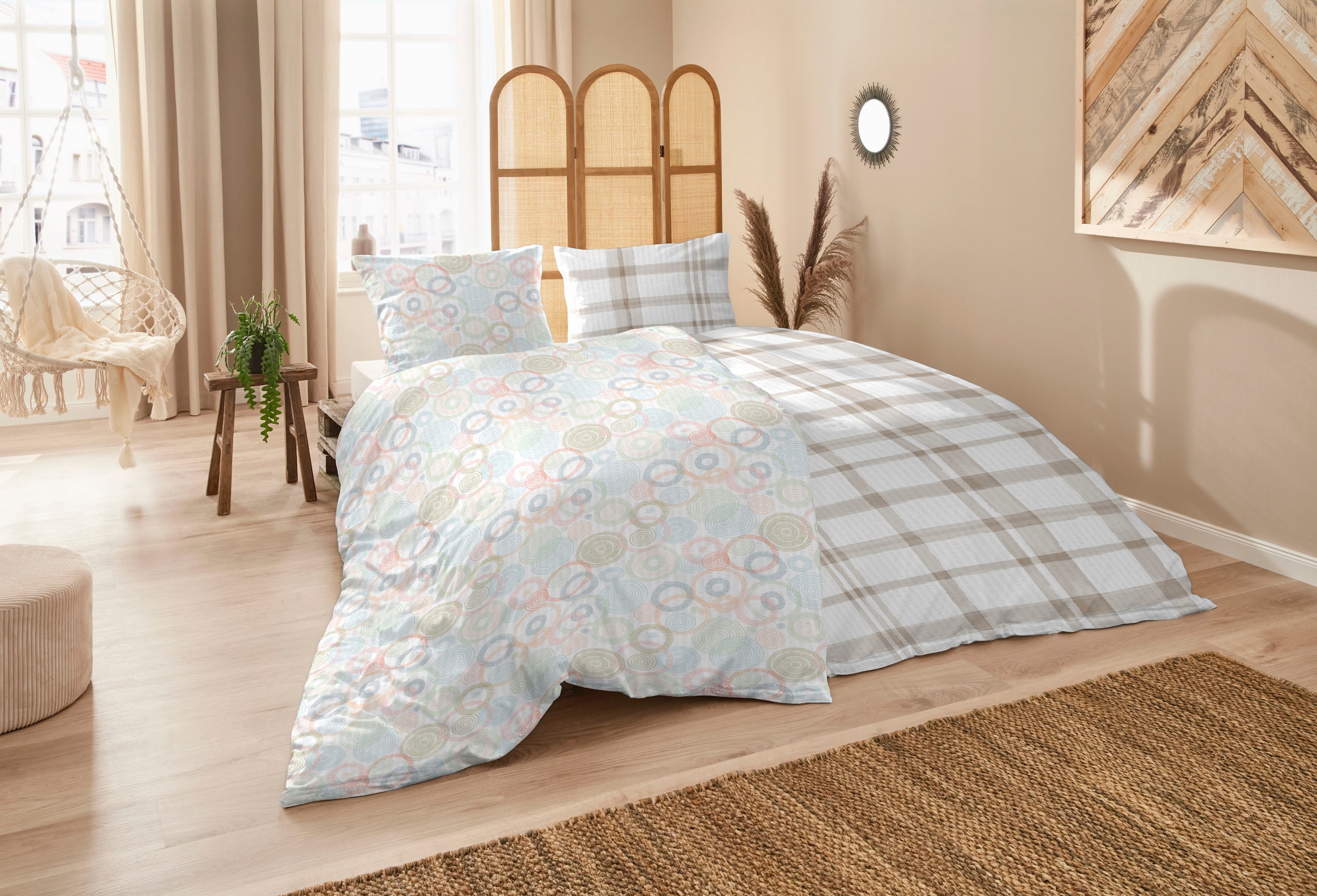Primera Bettwäsche »Primera Soft-Seersucker-Bettwäsche Casilla«, in einem klassischen Karo-Design