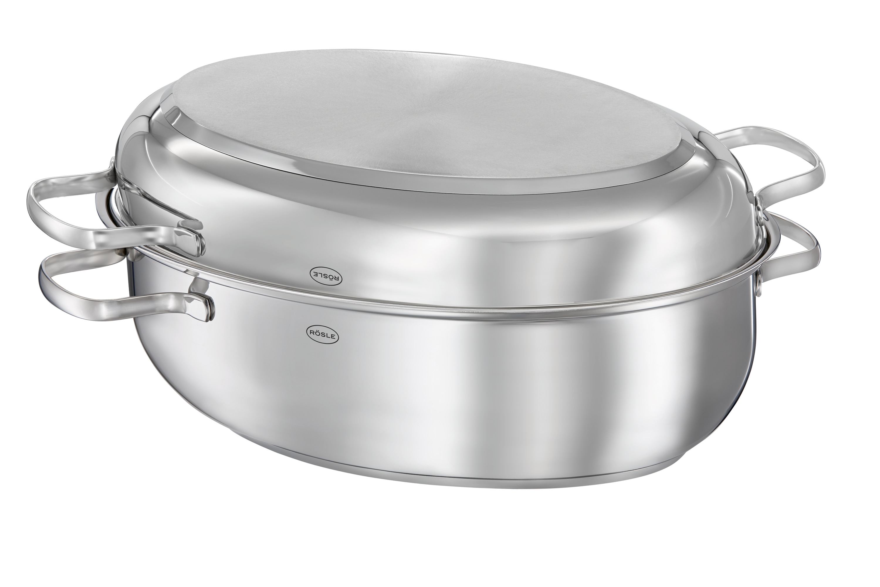 RÖSLE Bräter "PUREELEMENTS Edelstahl Deckel ProCeraPlus" Edelstahl 18/10