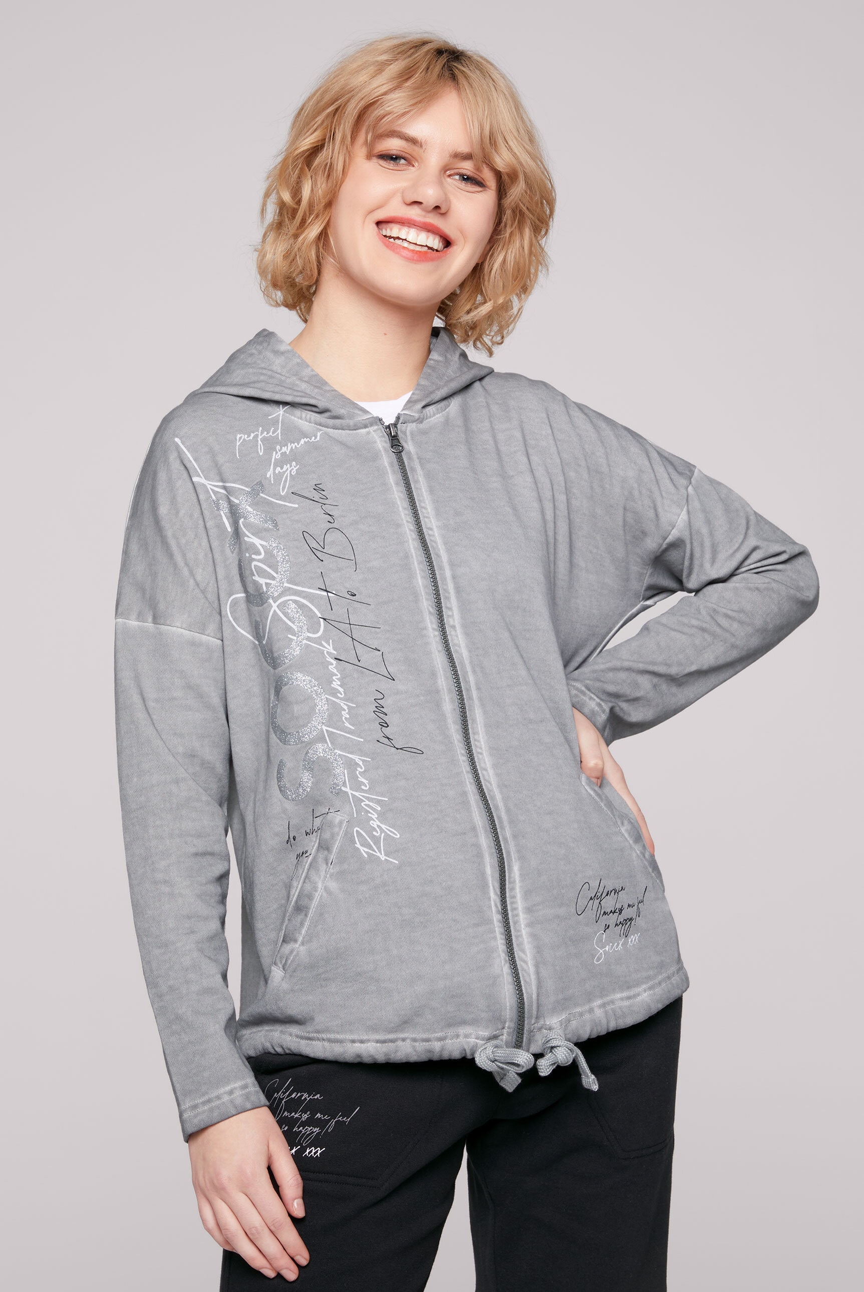 SOCCX Kapuzensweatjacke, mit | kaufen BAUR Farbschattierungen