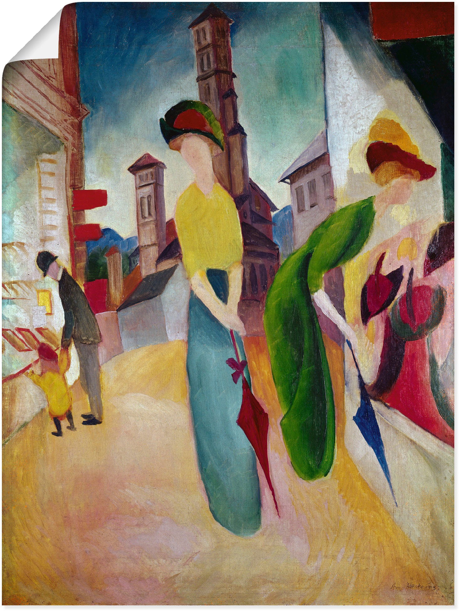 Artland Wandbild "Vorm Hutladen. 1913", Frau, (1 St.), als Leinwandbild, Po günstig online kaufen