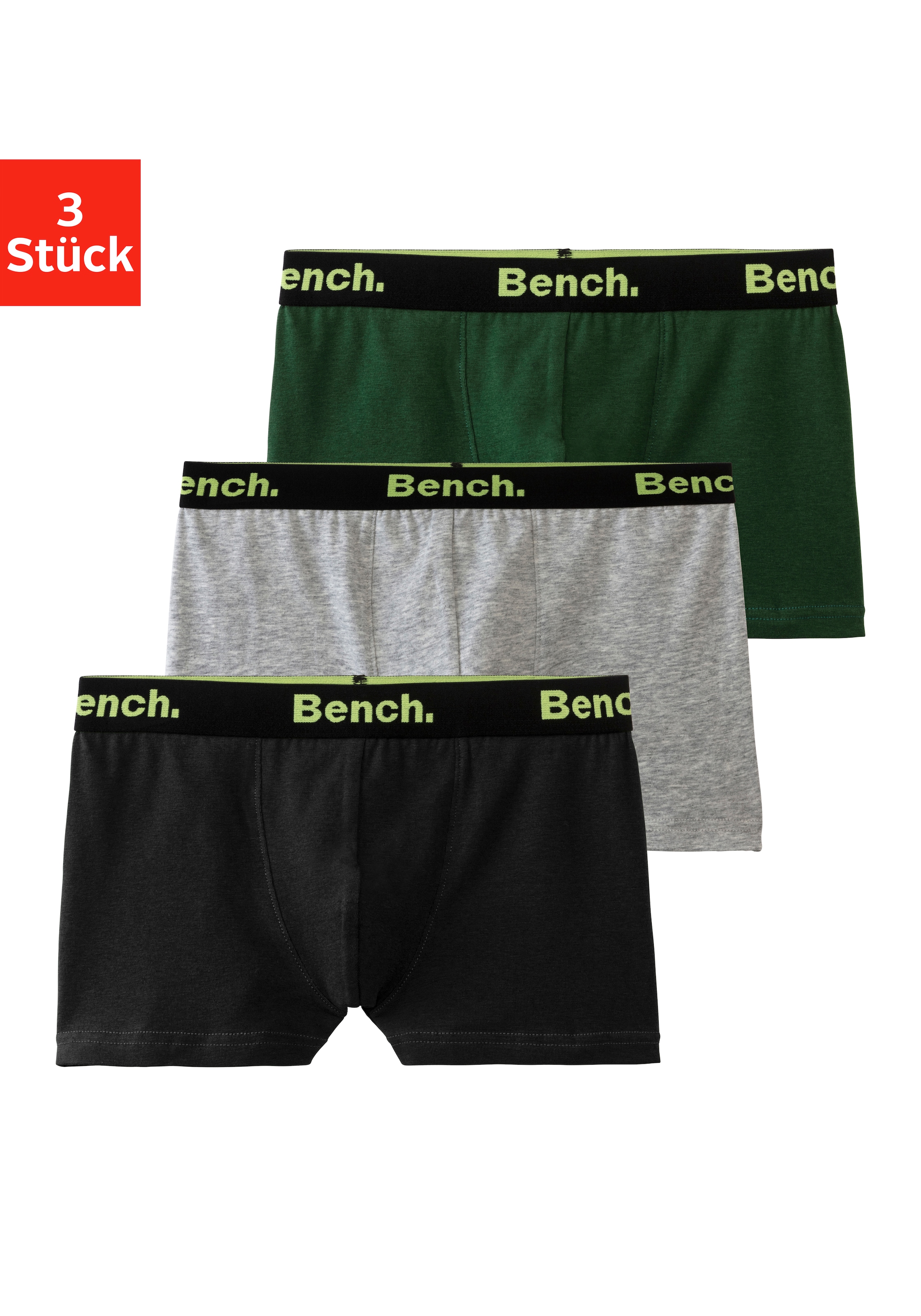 Bench. Boxer "Boxershorts für Herren", (Packung, 3 St.), mit Logo-Webbund