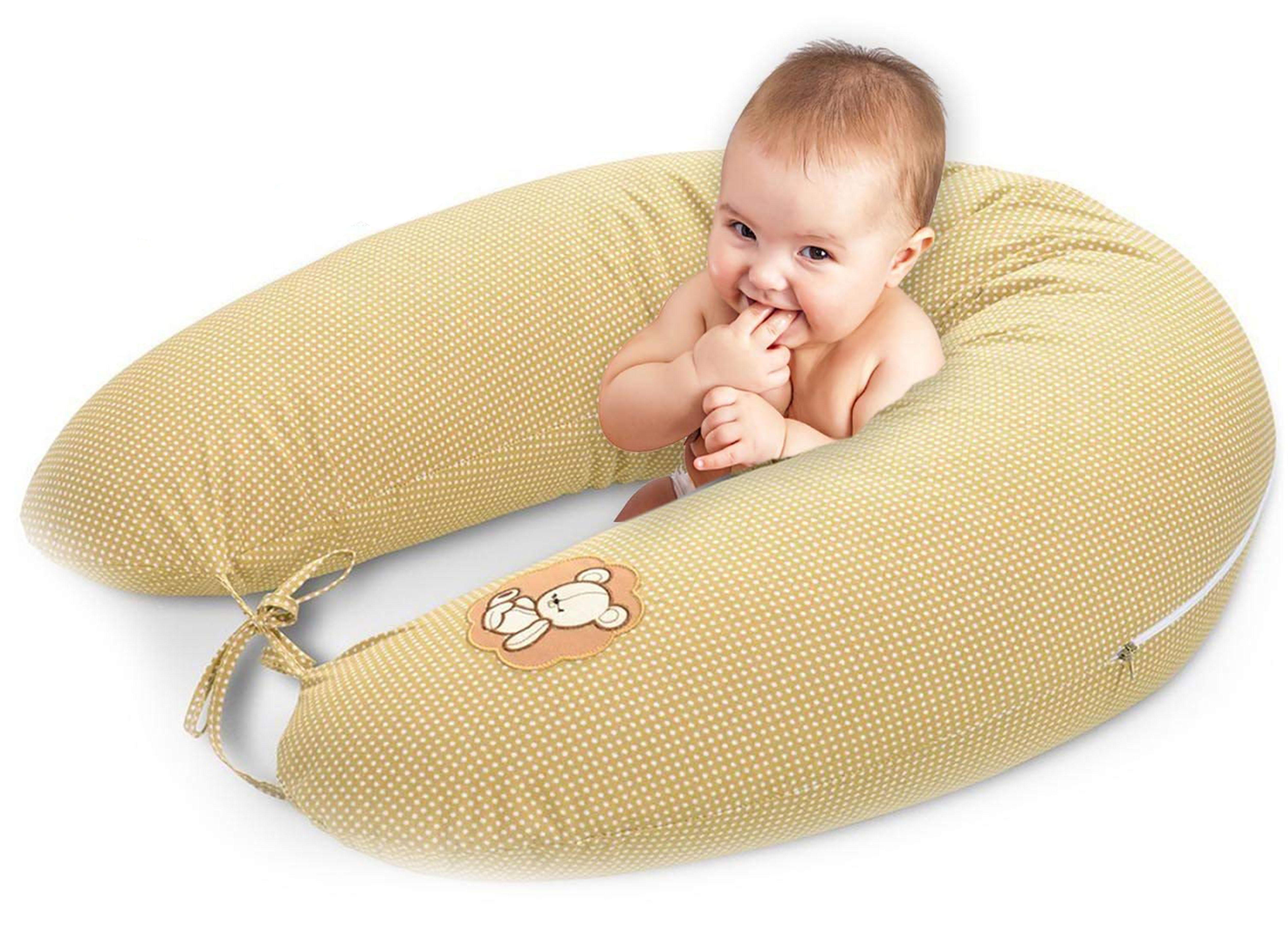 SEI Design Stillkissen Bärchen sand, mit hochwertiger Stickerei Kinder beige B/L: 30 cm x 170 cm