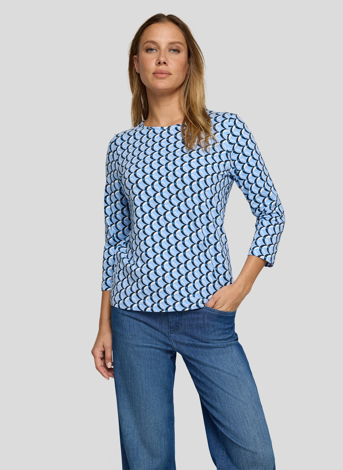 Rabe 3/4-Arm-Shirt mit All-Over Print günstig online kaufen
