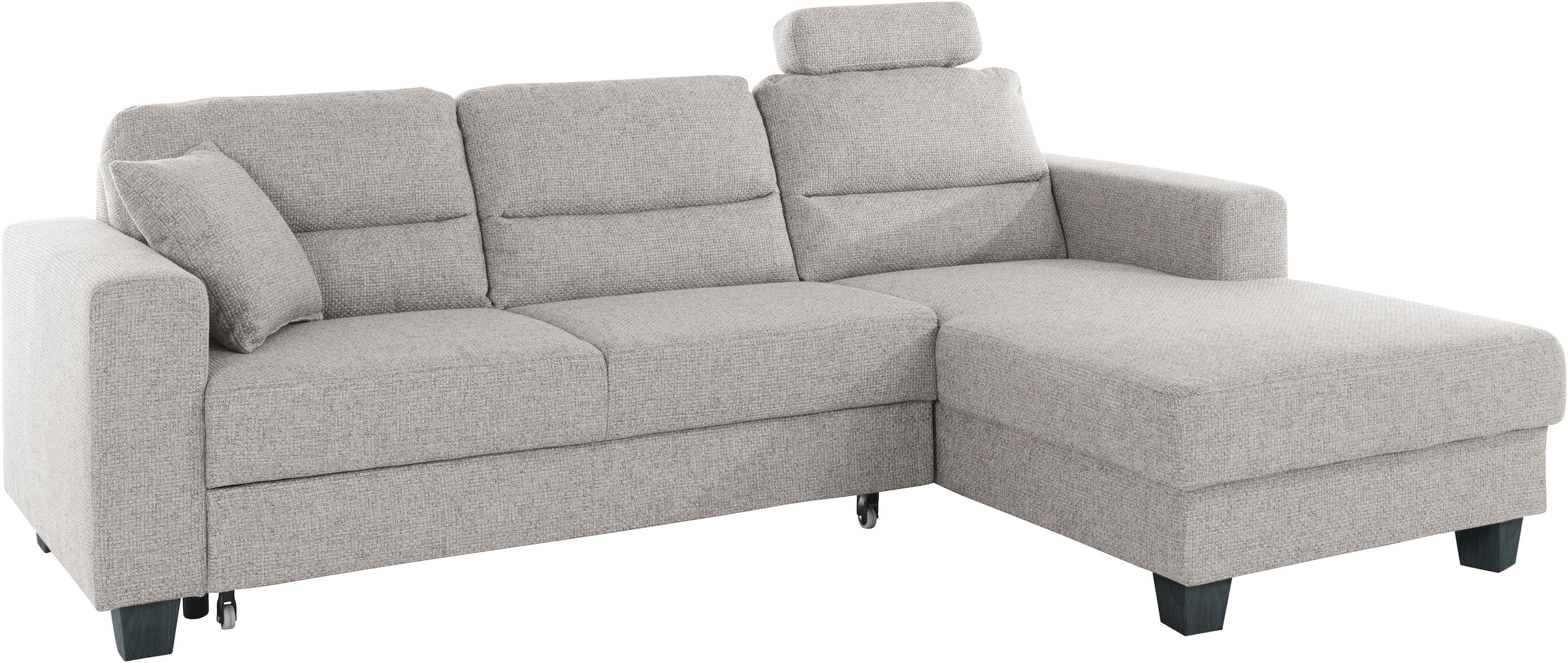 TRENDMANUFAKTUR Ecksofa »Chamber, zeitlos und modern, bequem mit hohem Sitzkomfort, L-Form«, inklusive einer Kopfstütze, wahlweise mit Schlaffunktion