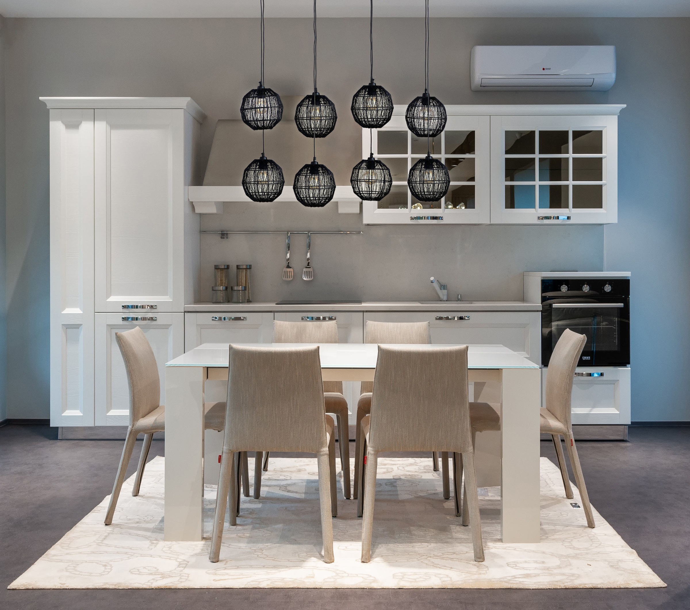 GLOBO LIGHTING Hängeleuchte »HERMI II« E27 1 Stk. Hängelampe schwarz Metallgeflecht Höhe kürzbar Esstisch