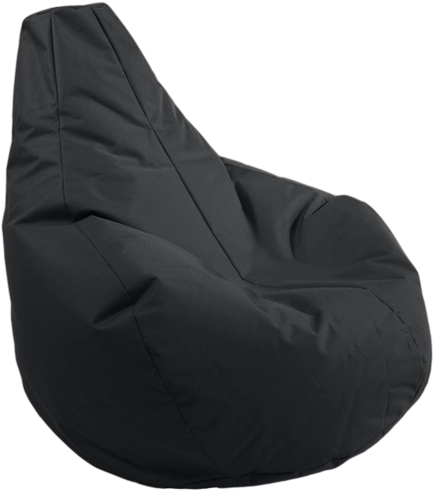 Sitzsack KINZLER, B:100cm H:100cm, schwarz, Polyester, Kinderzimmer, Sitzsäcke, "Gamer", Uni Farben, mit Rückenlehne, Outdoor geeignet, Kinderzimmer