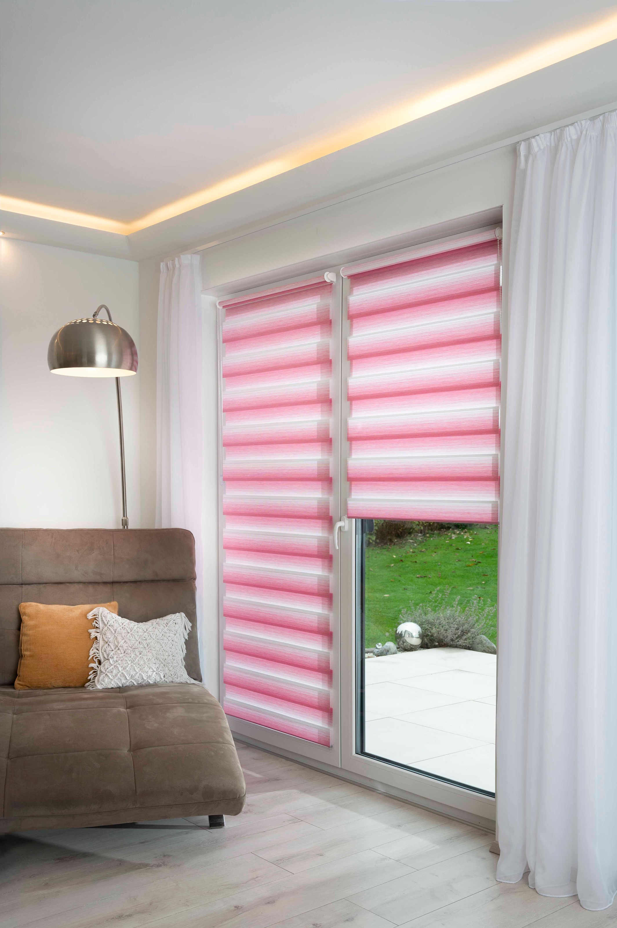 K-HOME Doppelrollo »mit schönen Farbverlauf« Lichtschutz ohne Bohren freihängend