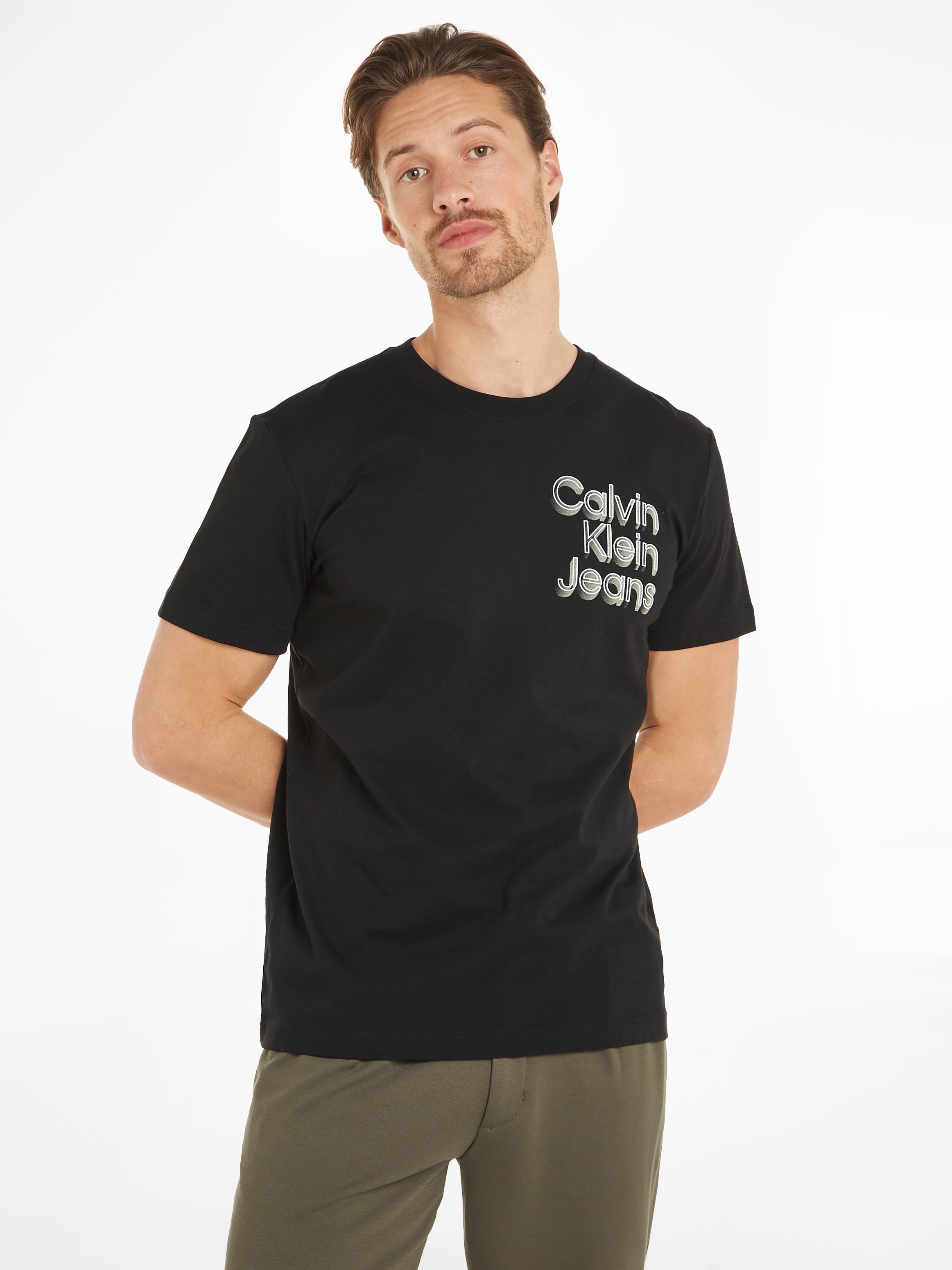 Calvin Klein Jeans T-Shirt »STACKED EUPHORIC LOGO TEE«, mit Logoschriftzug