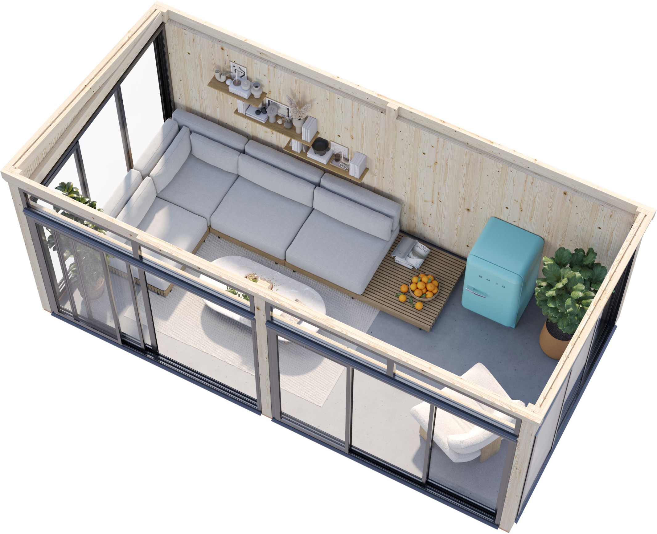 Palmako Holzpavillon »Saga 16,2 m² Slide Plus« BxTxH: 592x307x273 cm